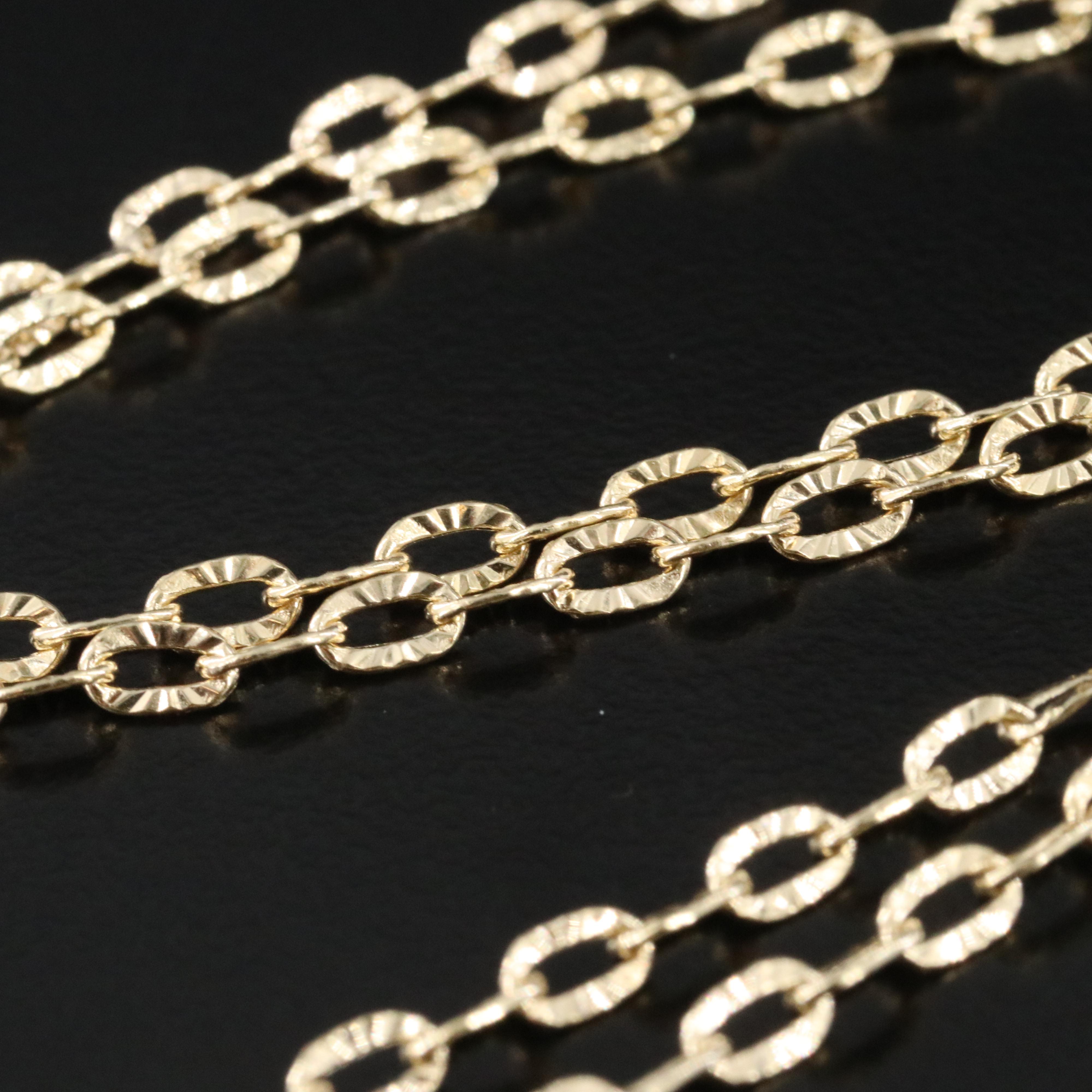 Italian 14K Diamond-Cut Style Cable Chain Necklace