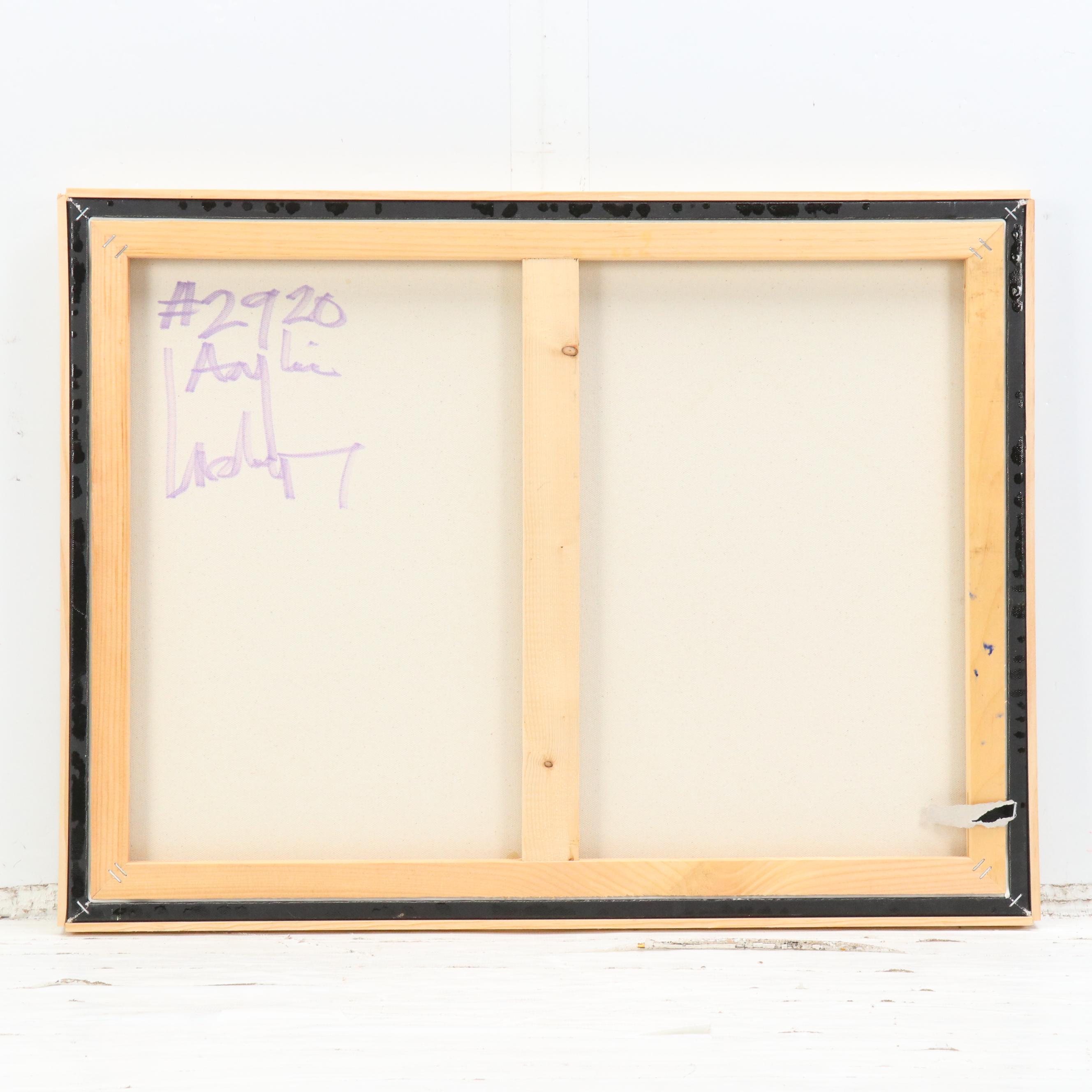 Robert R. Lackney Abstract Acrylic Painting "Wake Up," 21st Century