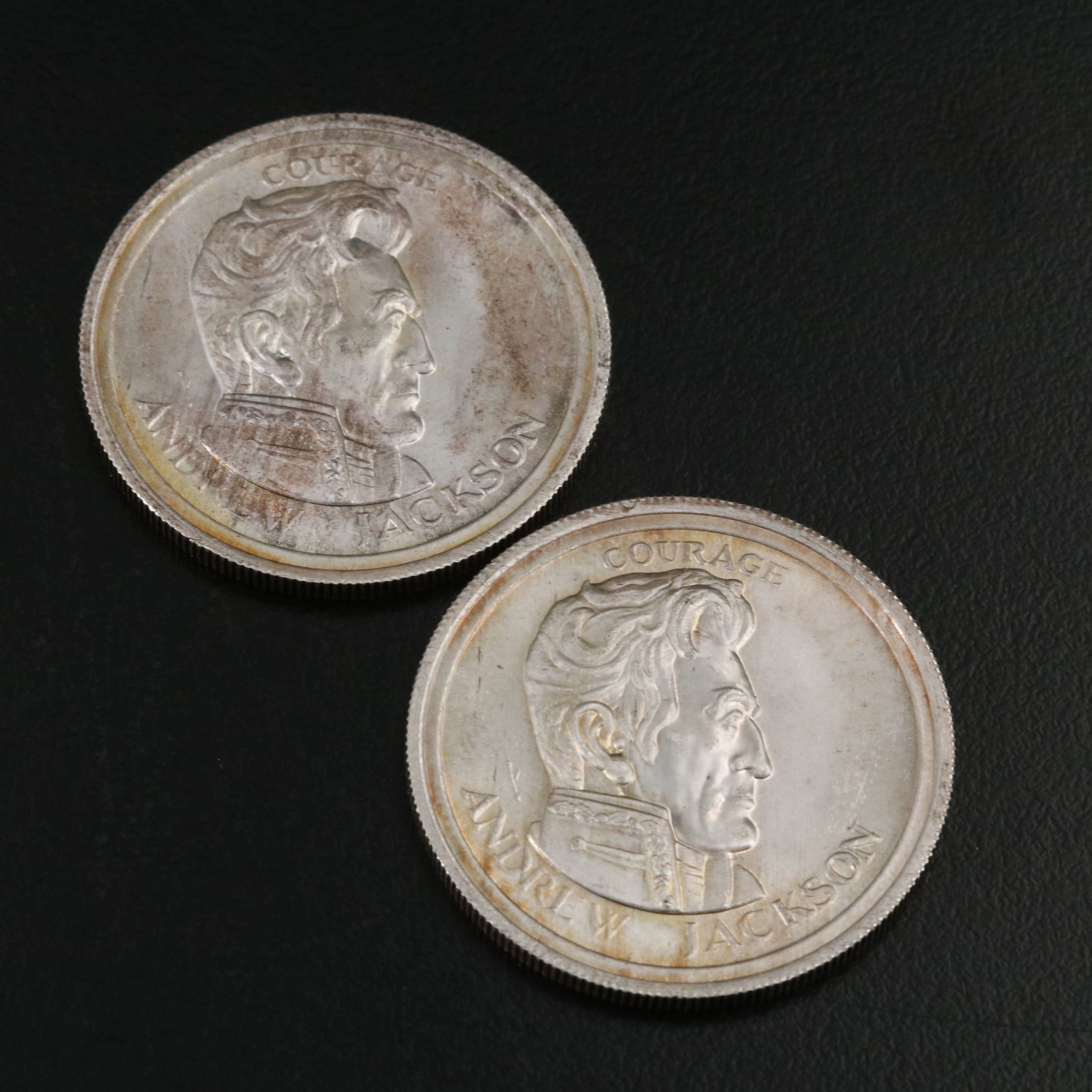 Eight Various 1/2 Troy Ounce Silver Bullion Rounds