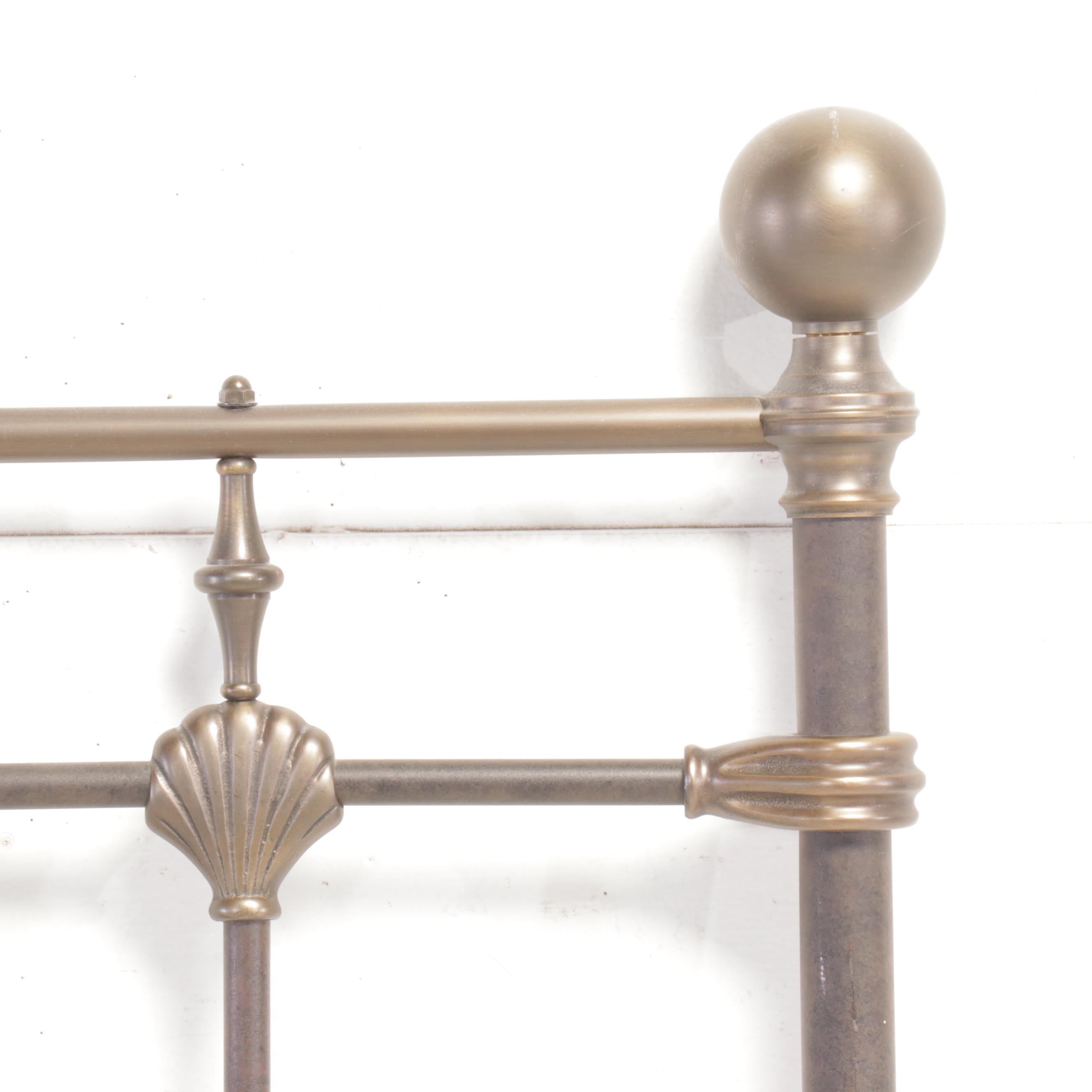 King Size Brass Headboard and Footboard, Late 20th Century