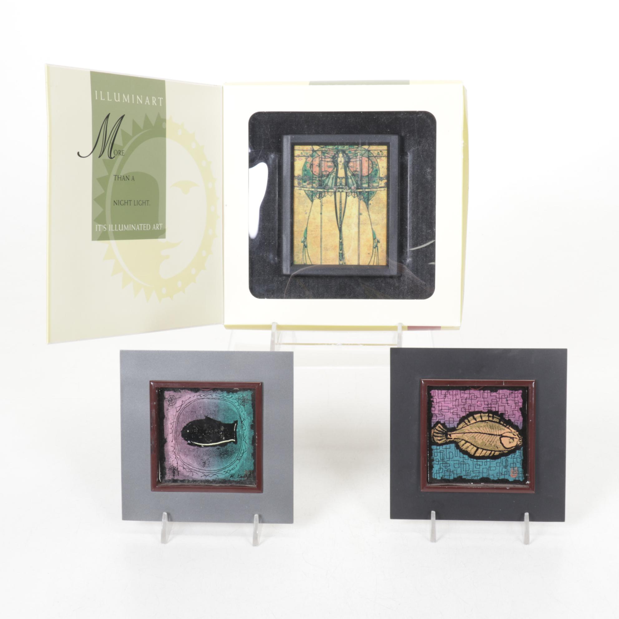 Illuminart "The May Queen" Night Light with Metal Prints of Fish