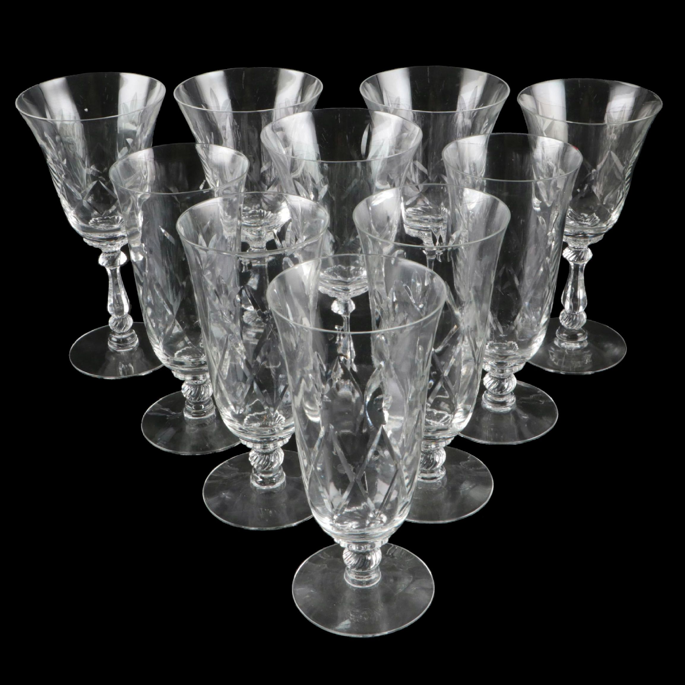 Criss-Cross Glass Water, Wine, and Iced Tea Glasses