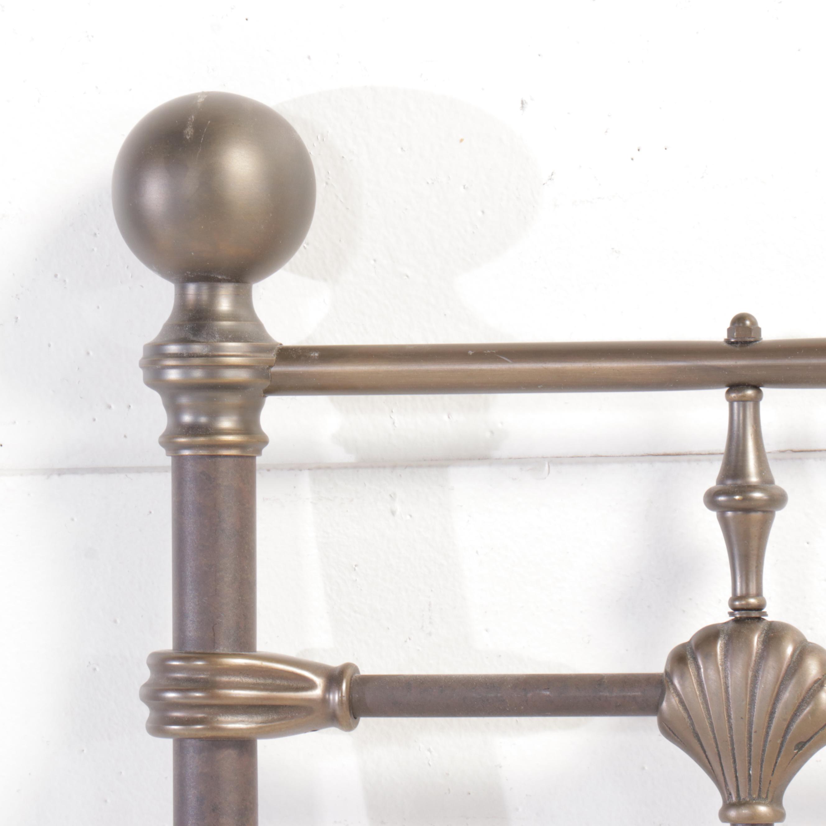 King Size Brass Headboard and Footboard, Late 20th Century