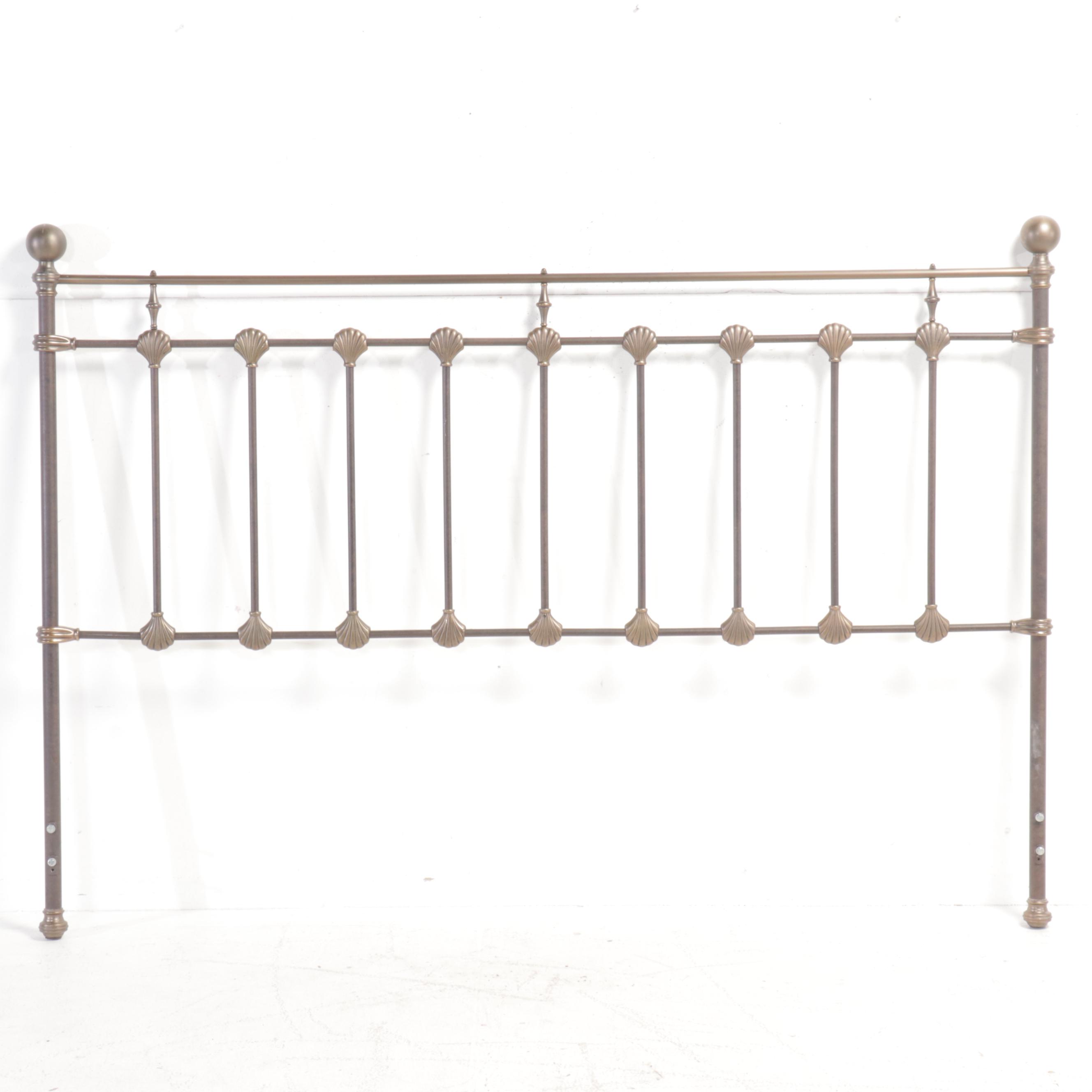King Size Brass Headboard and Footboard, Late 20th Century