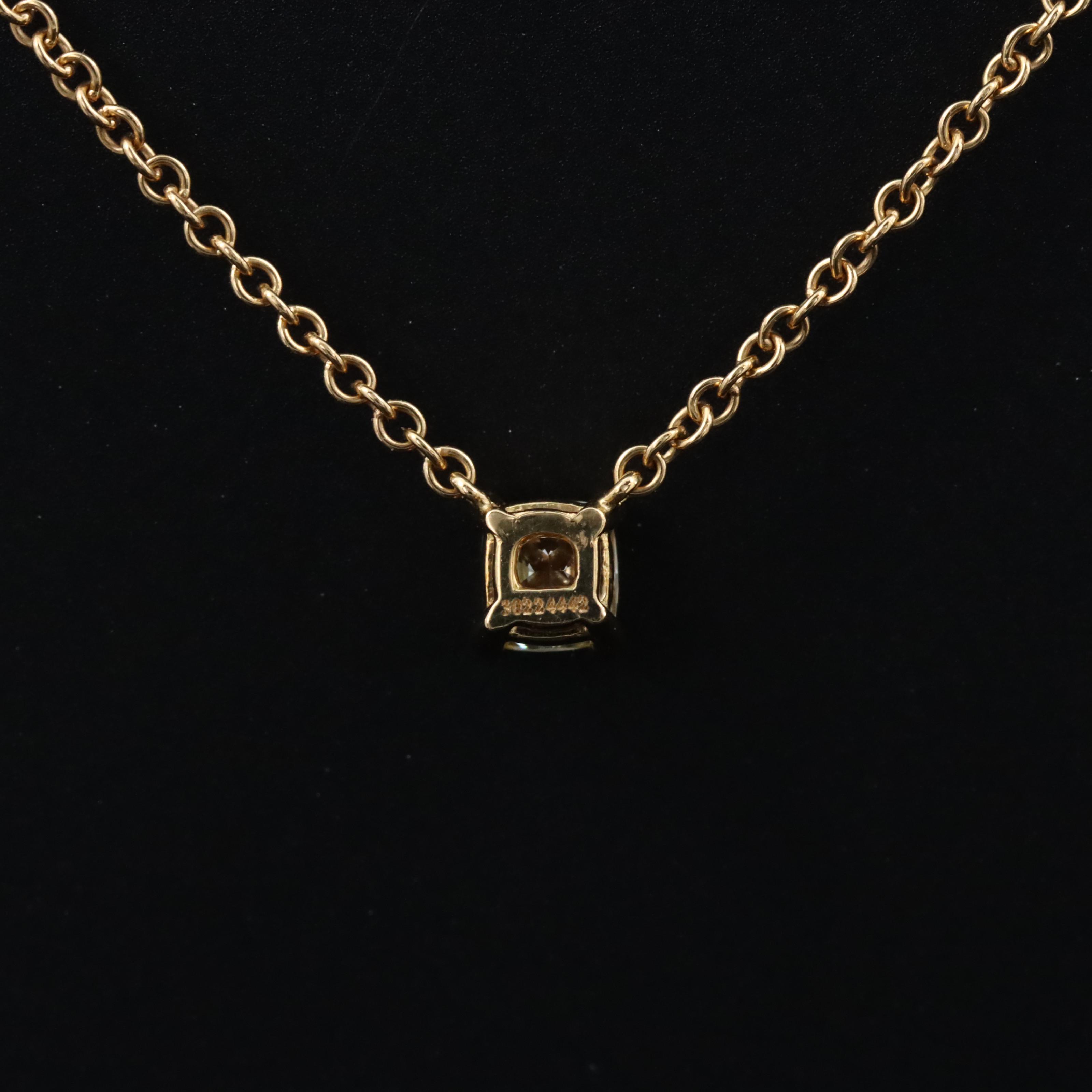 Tiffany & Co. 18K 0.21 CT Fancy Intense Yellow IF Diamond Solitaire Pendant