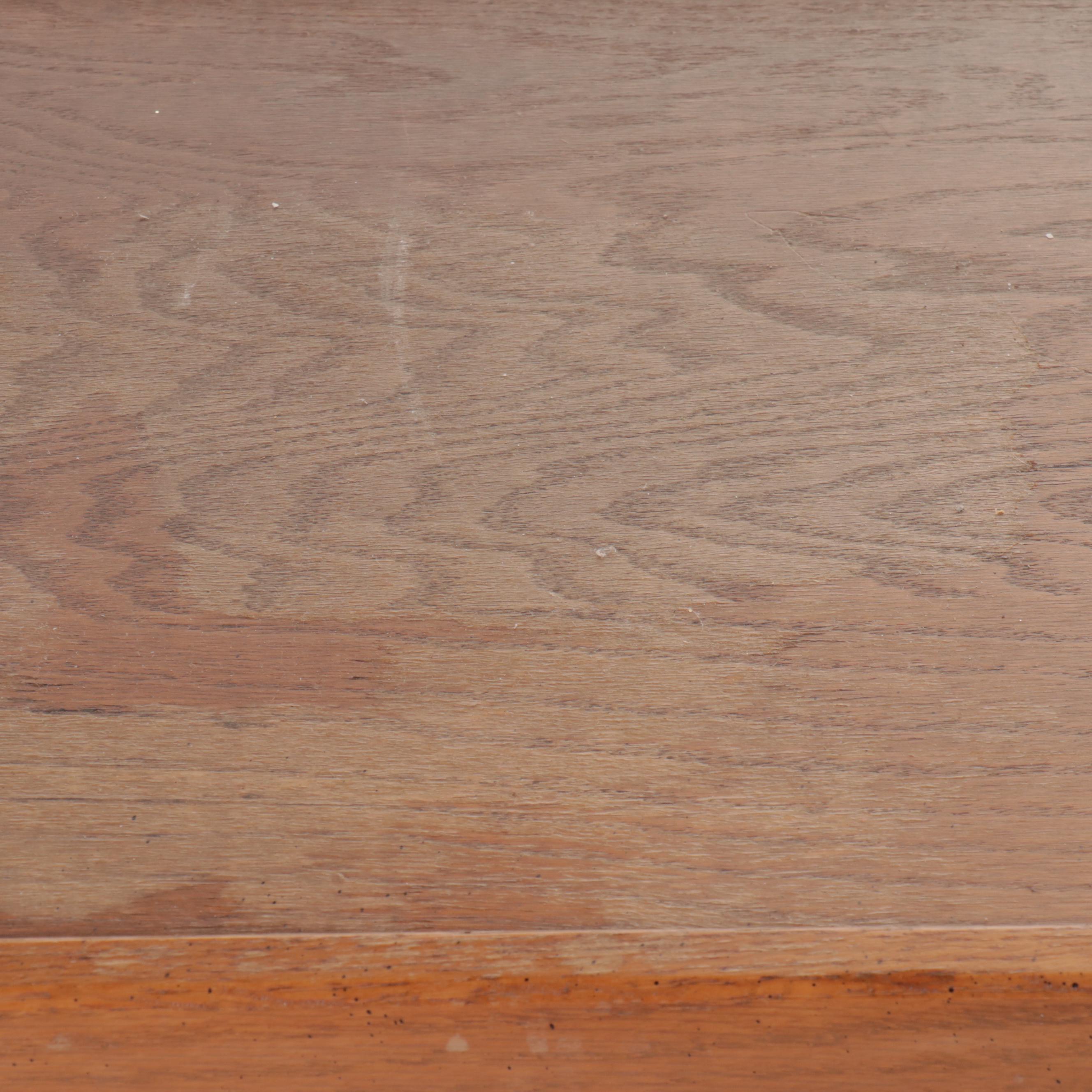 Mid Century Modern Oak Bookcase with Caned Sides