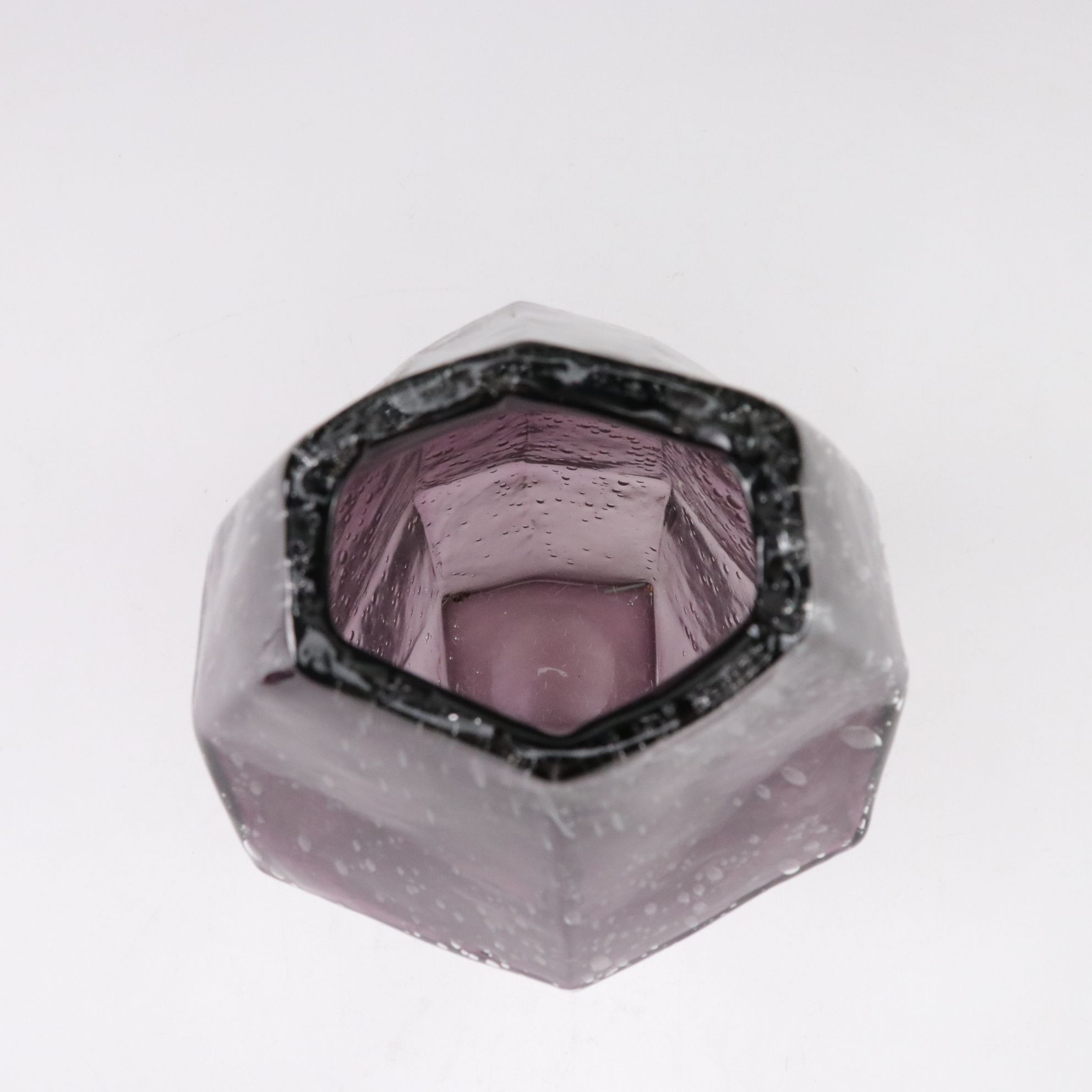 Amethyst and Amber Blown Glass Abstract Geometric Bullicante Vases