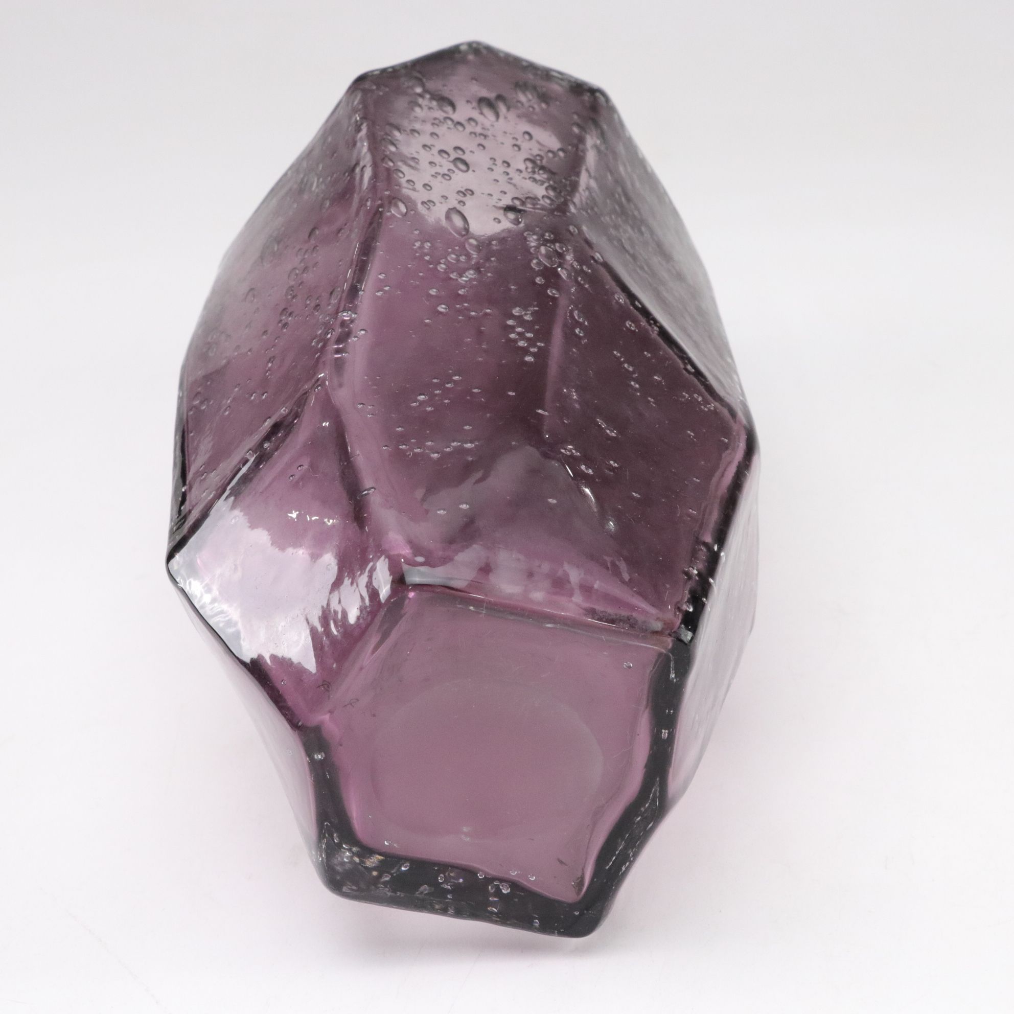 Amethyst and Amber Blown Glass Abstract Geometric Bullicante Vases