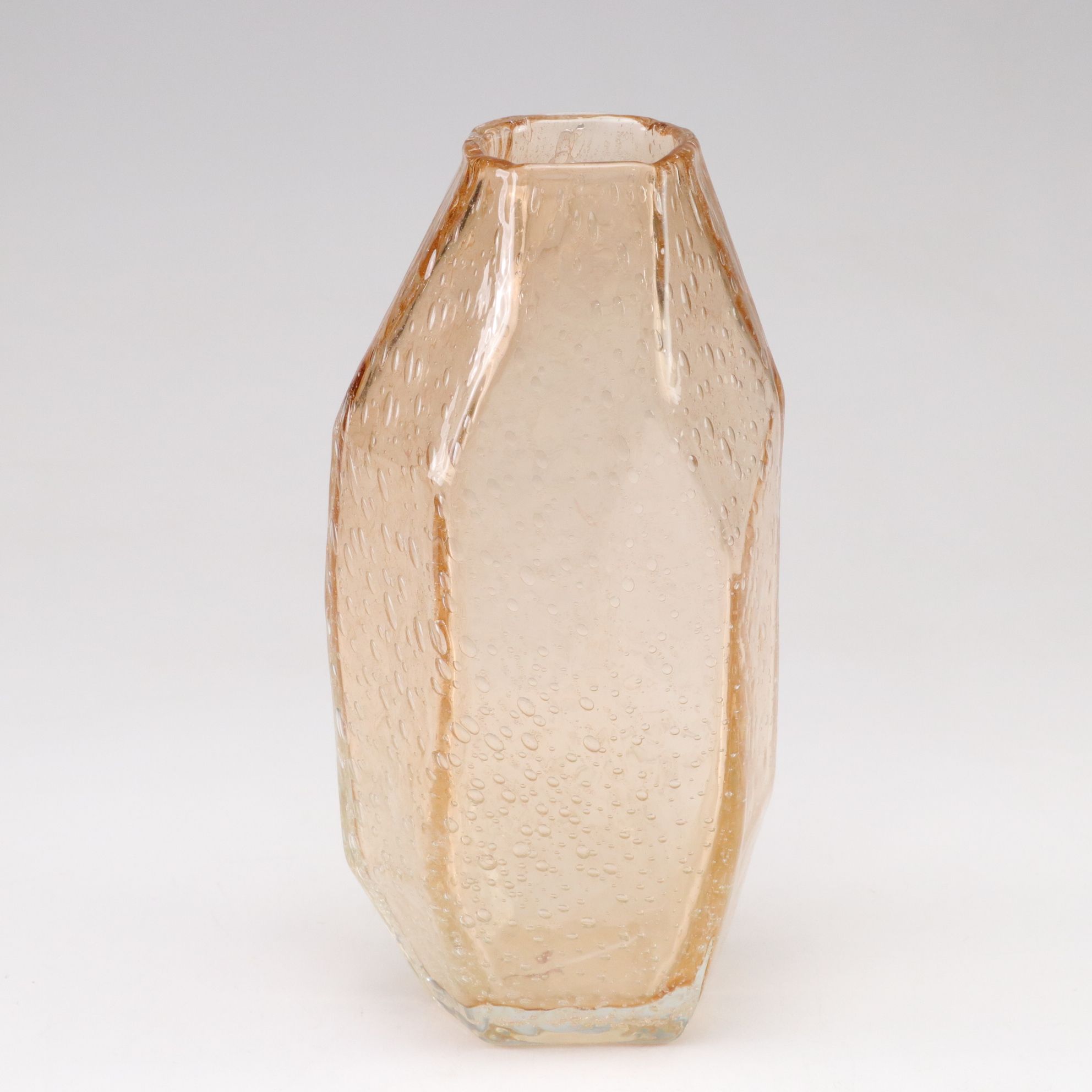 Amethyst and Amber Blown Glass Abstract Geometric Bullicante Vases