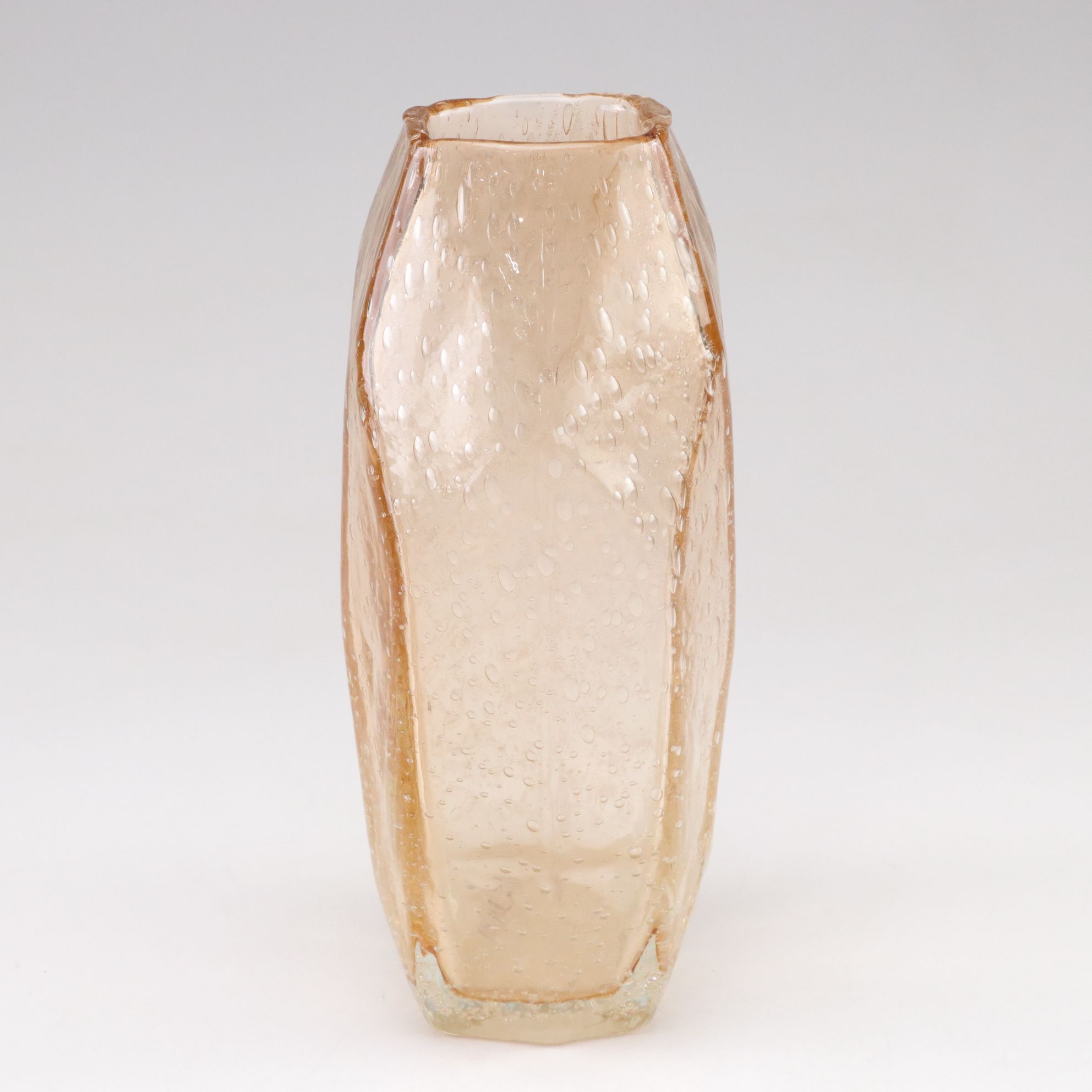 Amethyst and Amber Blown Glass Abstract Geometric Bullicante Vases