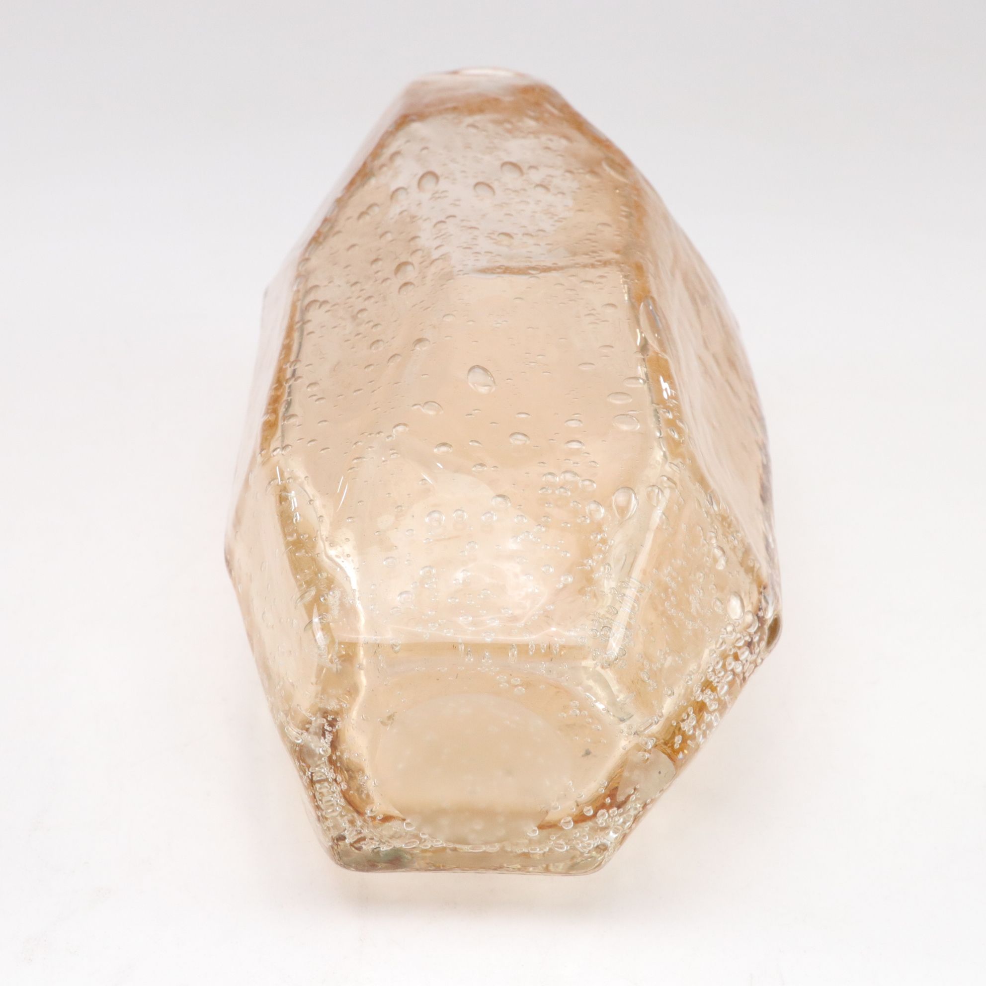 Amethyst and Amber Blown Glass Abstract Geometric Bullicante Vases