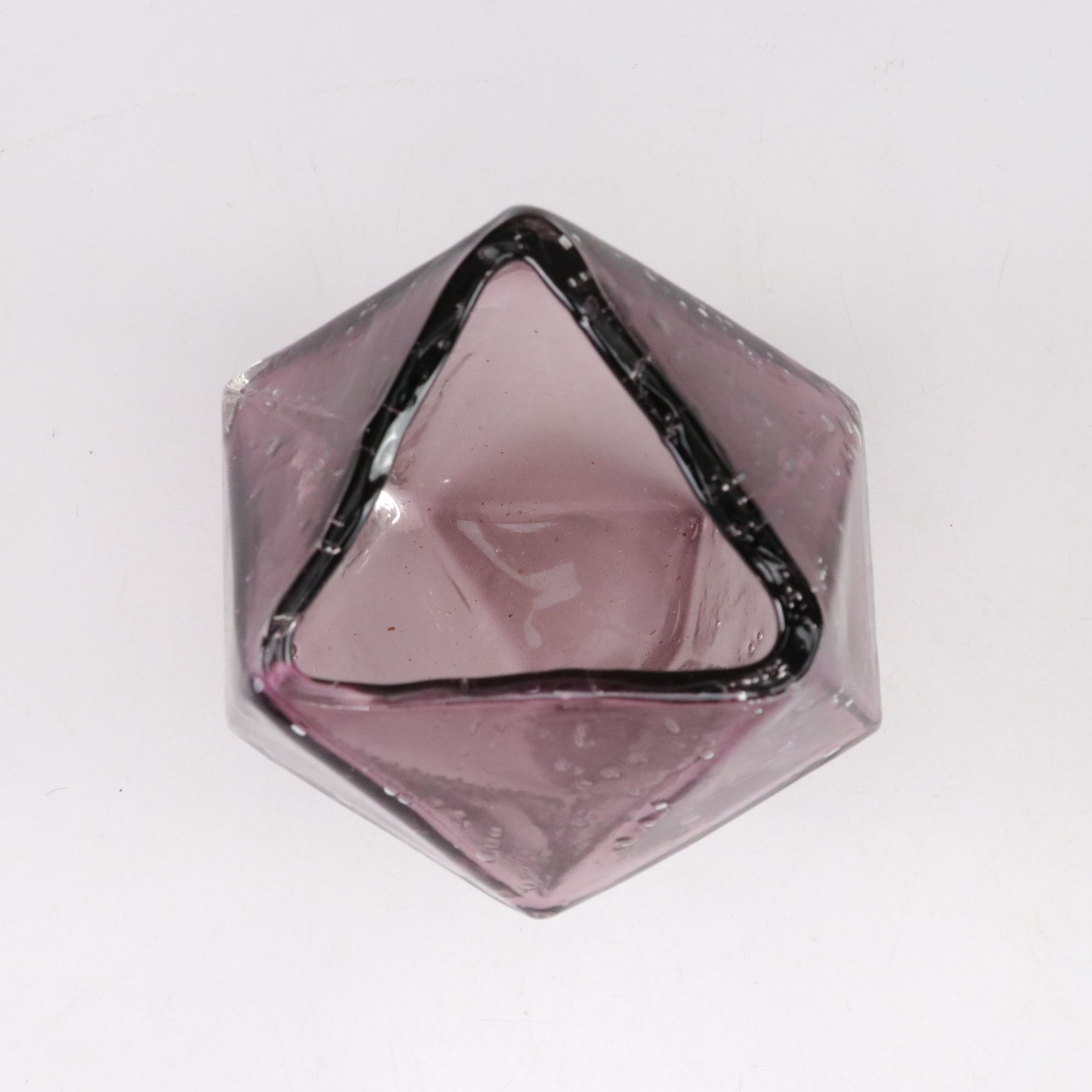 Amethyst and Amber Blown Glass Abstract Geometric Bullicante Vases