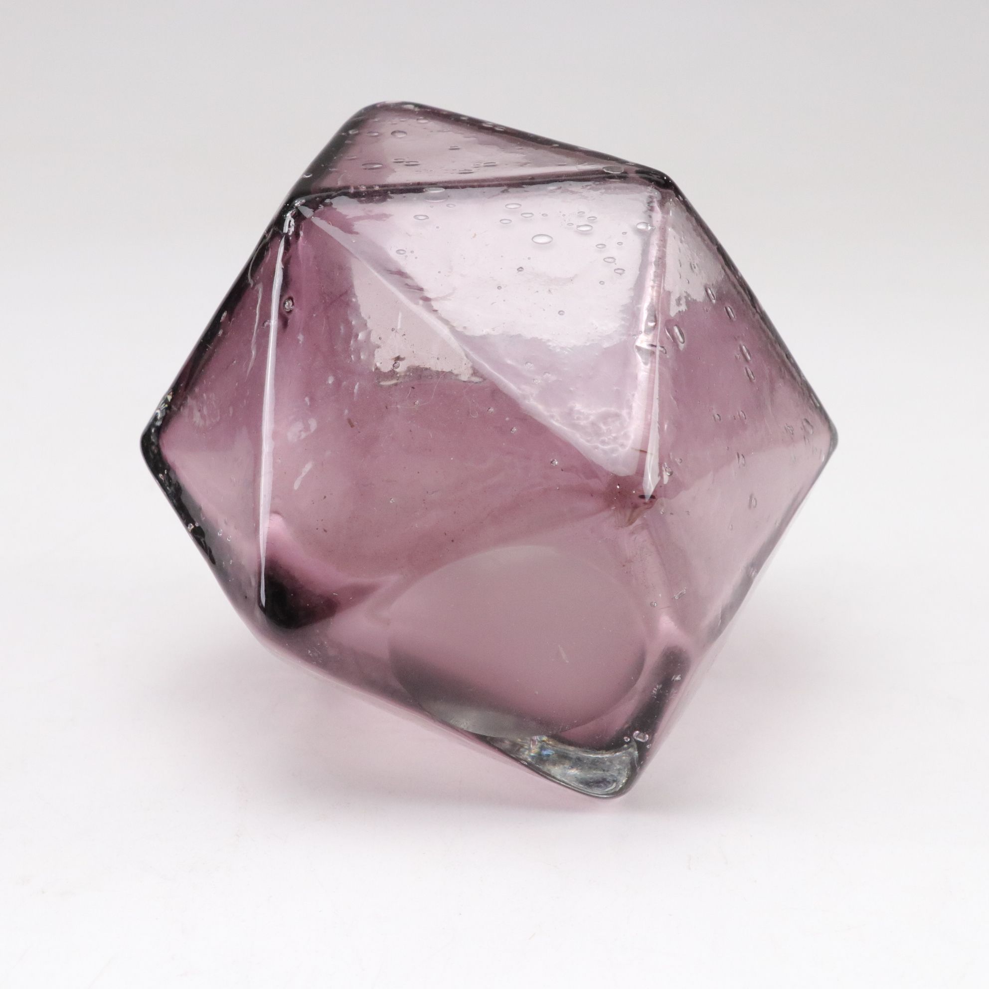 Amethyst and Amber Blown Glass Abstract Geometric Bullicante Vases