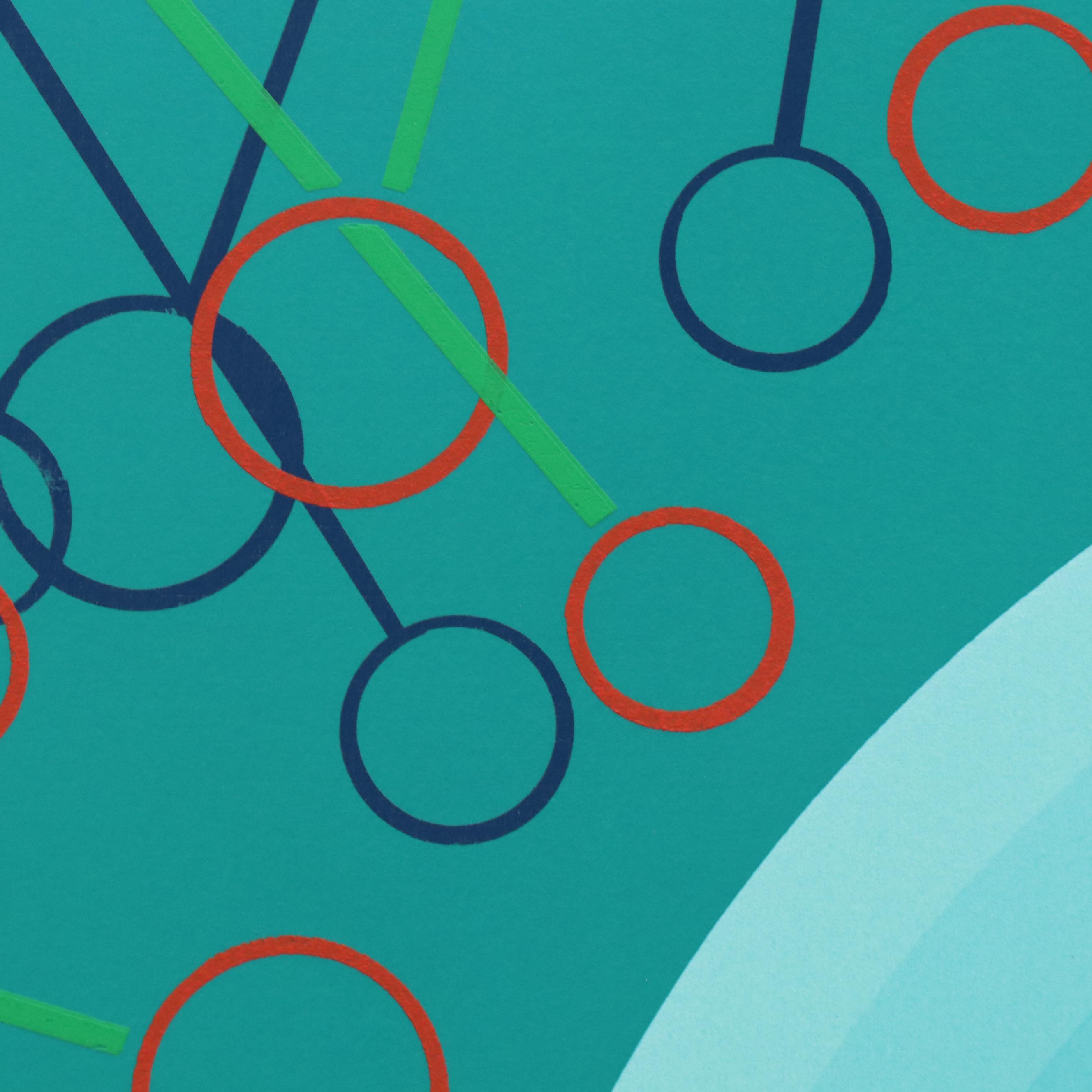 Nobuteru Shimotakahara Op Art Serigraph "Composition of Time and Space"