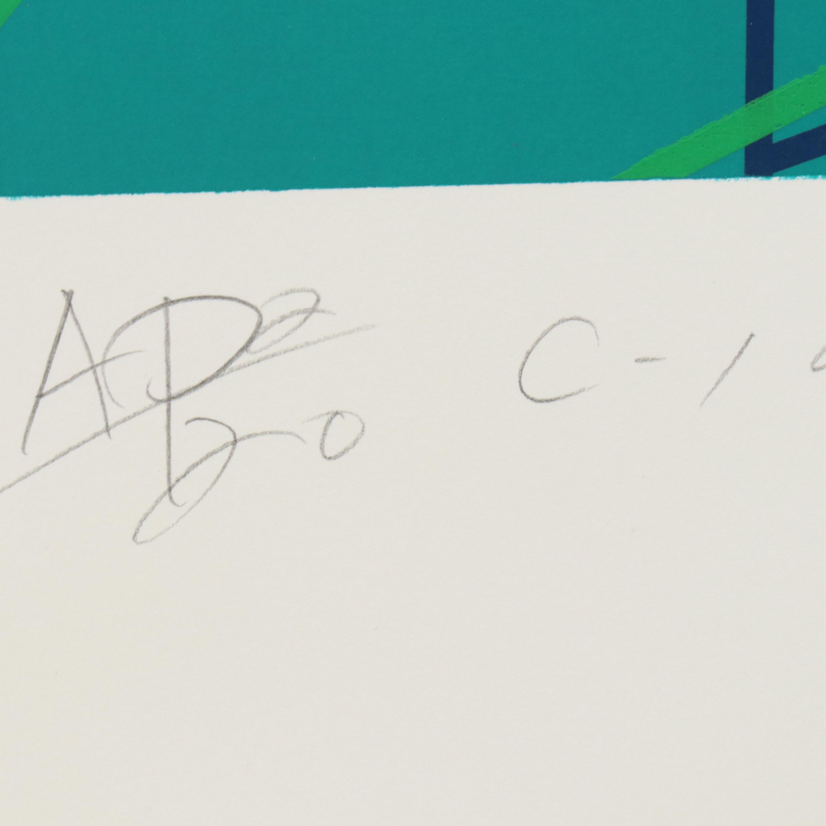 Nobuteru Shimotakahara Op Art Serigraph "Composition of Time and Space"