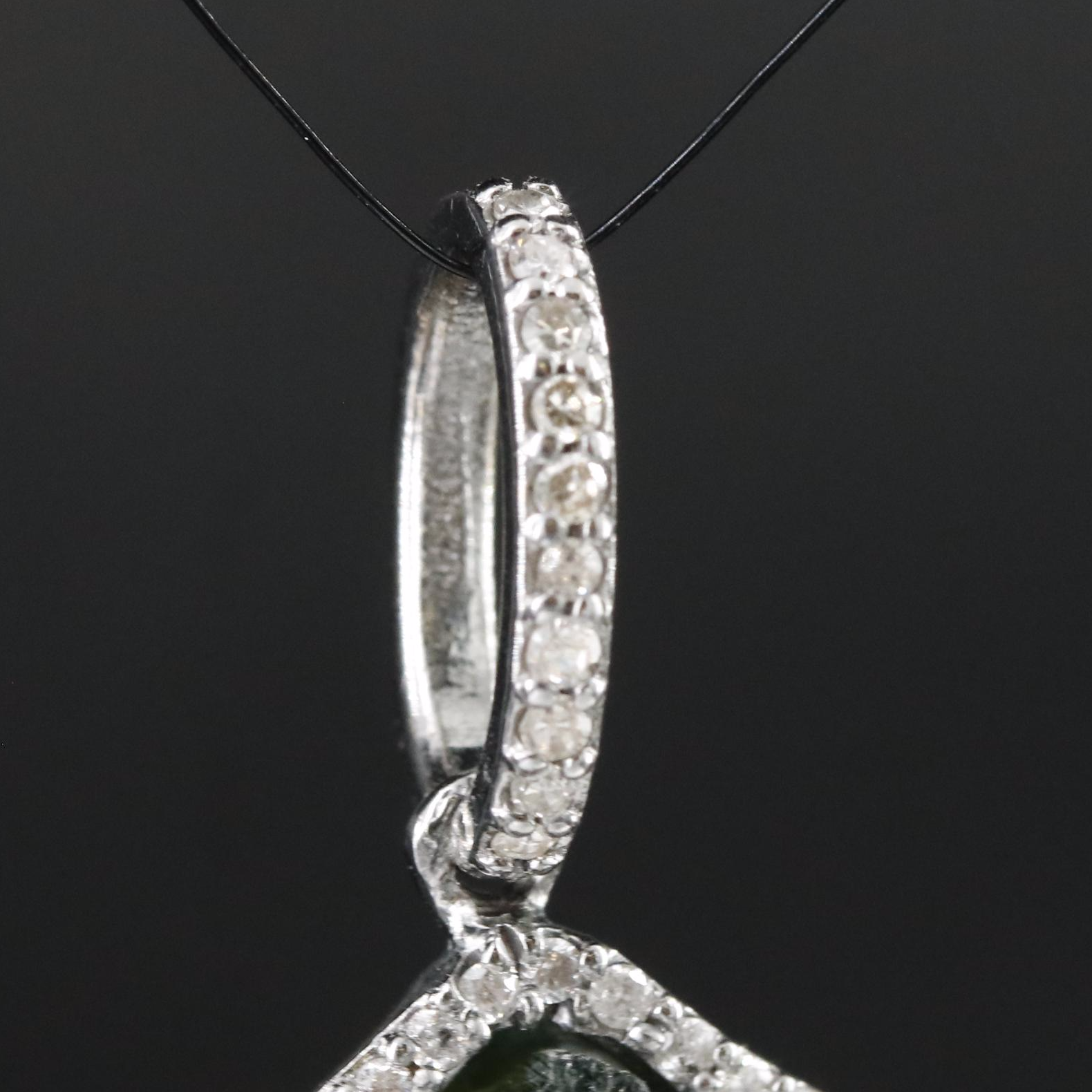 Watermelon Tourmaline and Diamond Pendant Attributed to Sheryl Lowe