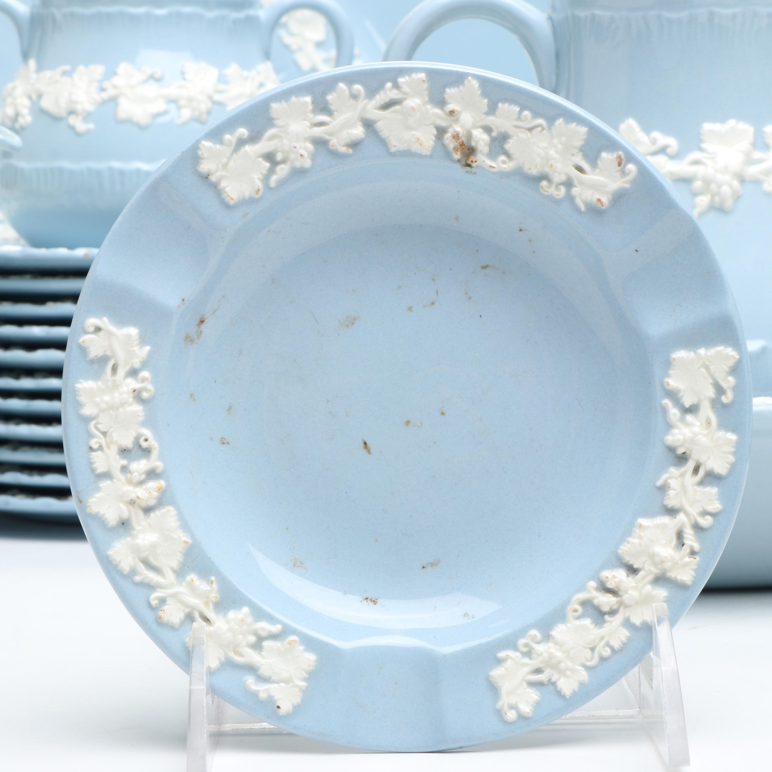 Wedgwood "Cream Color on Lavender" Shell Edge Ceramic Dinnerware