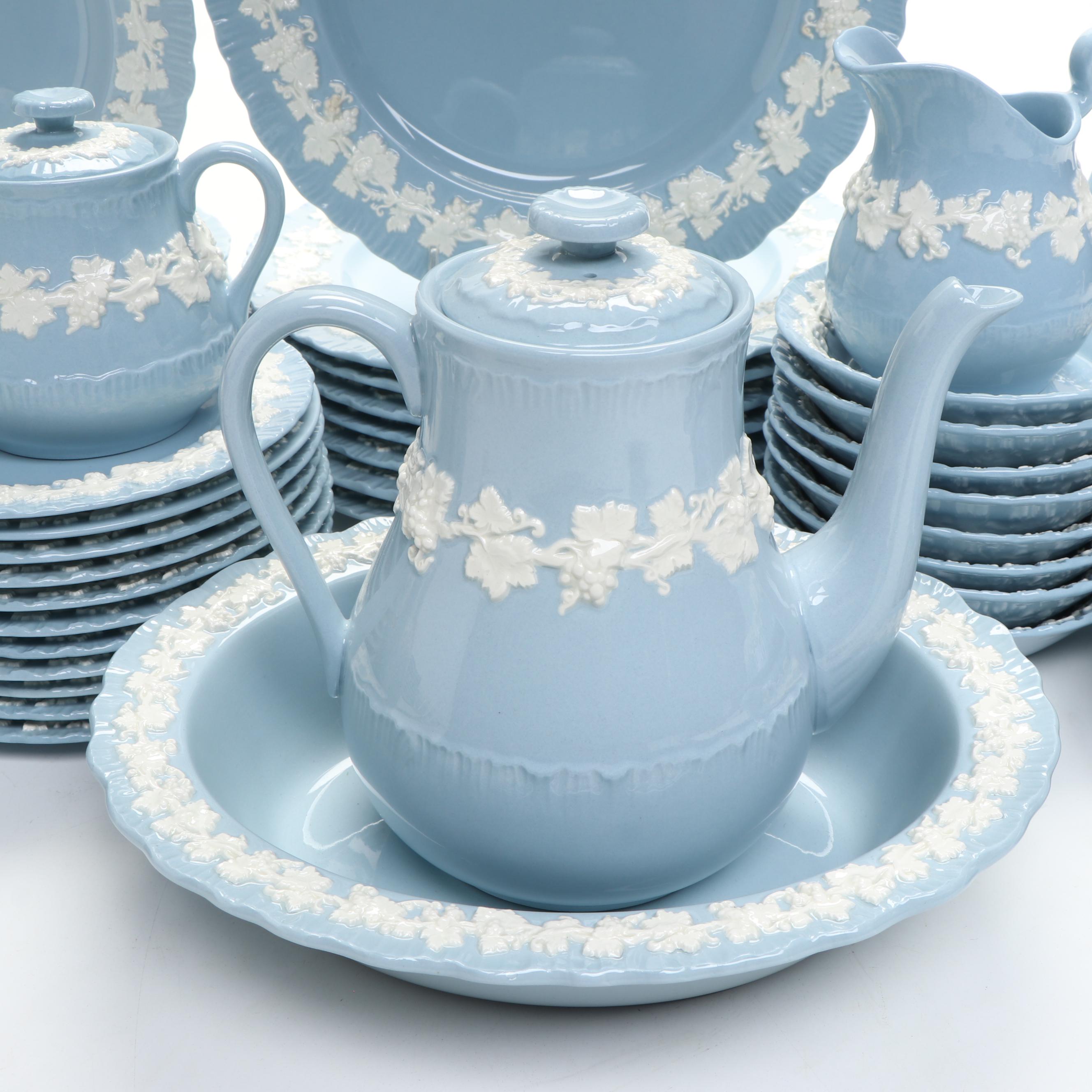 Wedgwood "Cream Color on Lavender" Shell Edge Ceramic Dinnerware