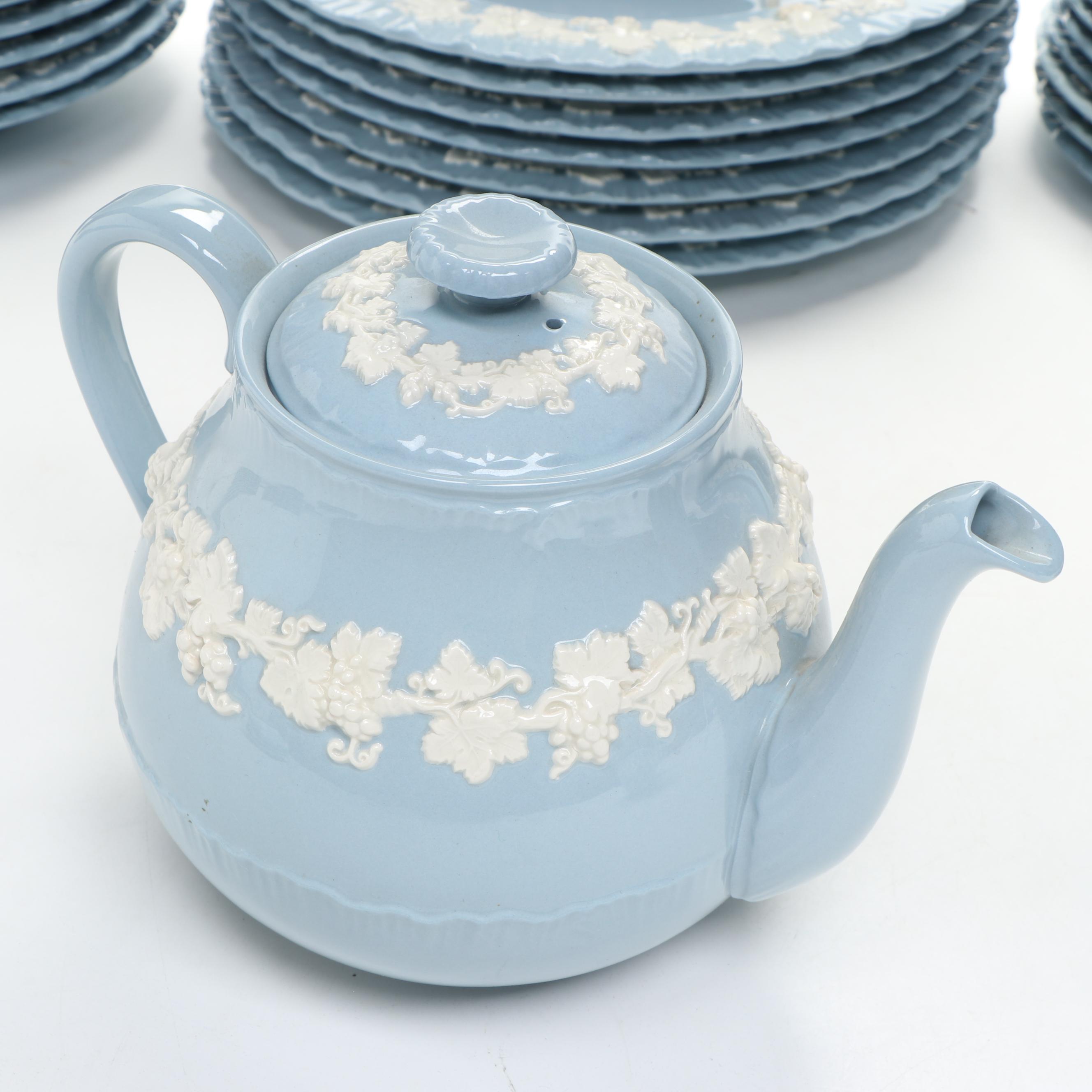 Wedgwood "Cream Color on Lavender" Shell Edge Ceramic Dinnerware