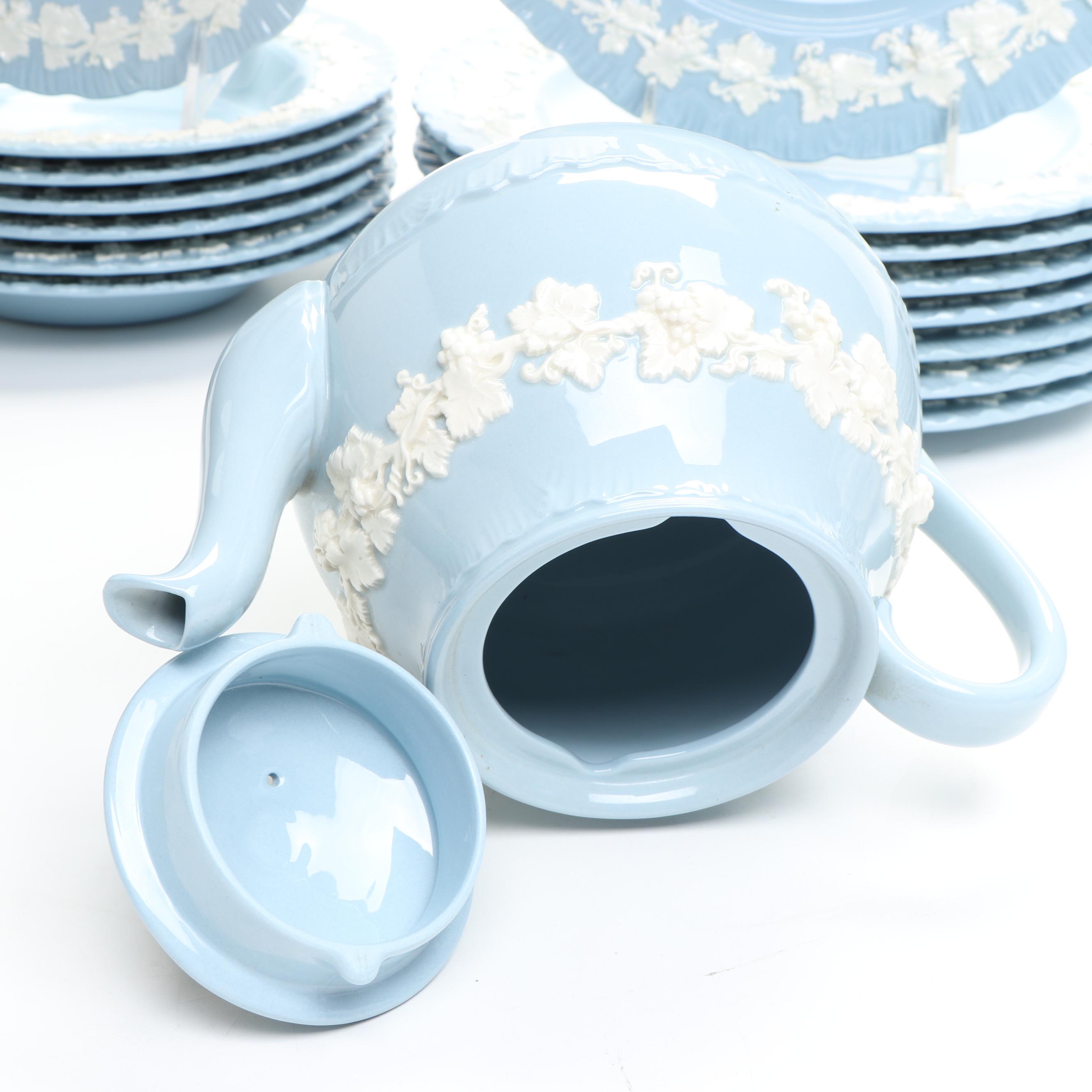 Wedgwood "Cream Color on Lavender" Shell Edge Ceramic Dinnerware