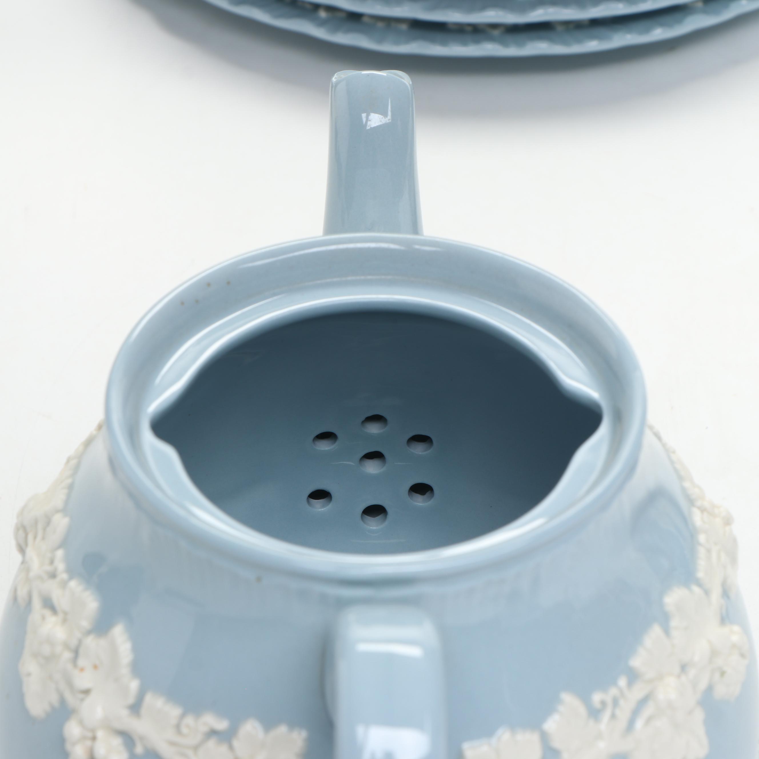 Wedgwood "Cream Color on Lavender" Shell Edge Ceramic Dinnerware