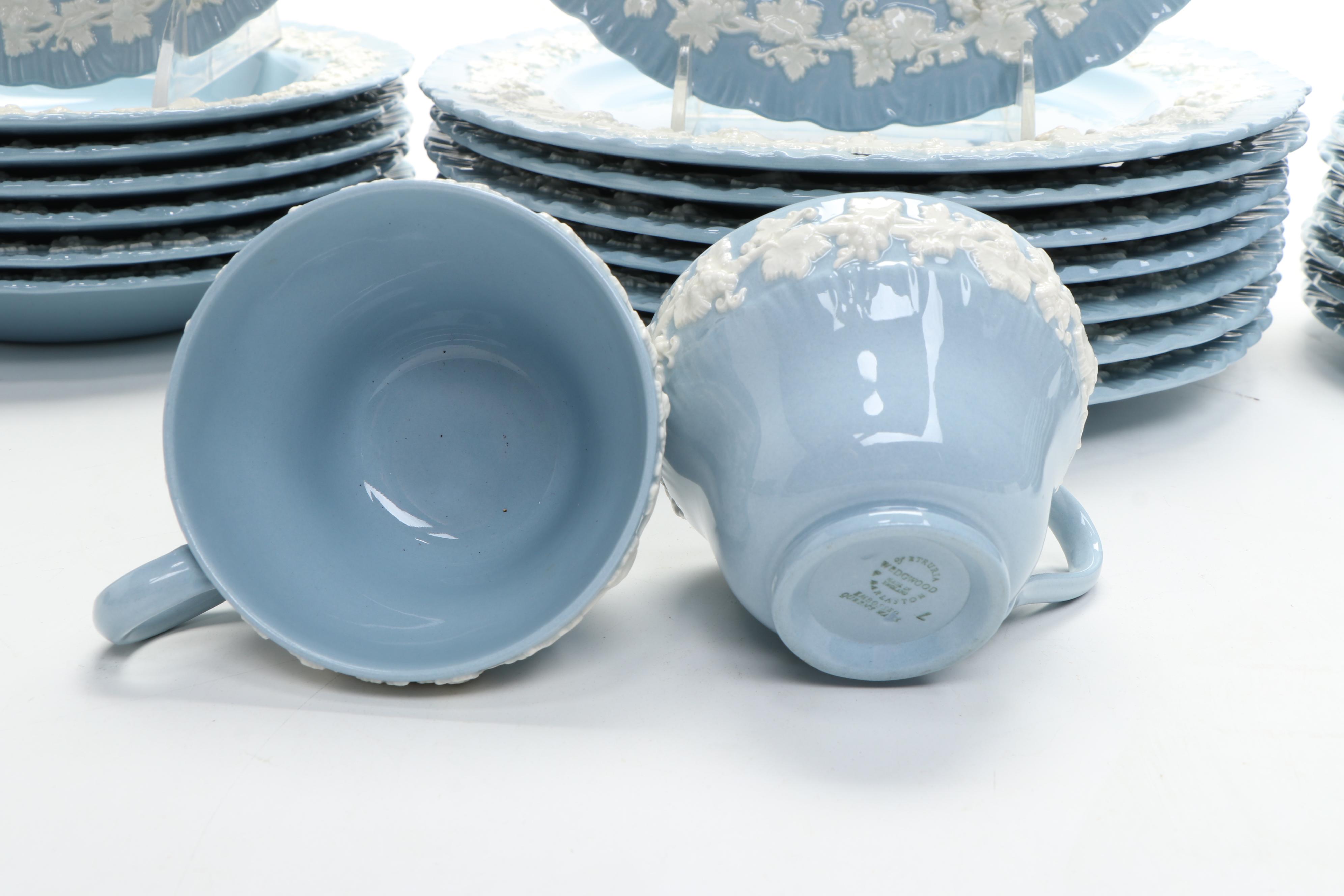 Wedgwood "Cream Color on Lavender" Shell Edge Ceramic Dinnerware