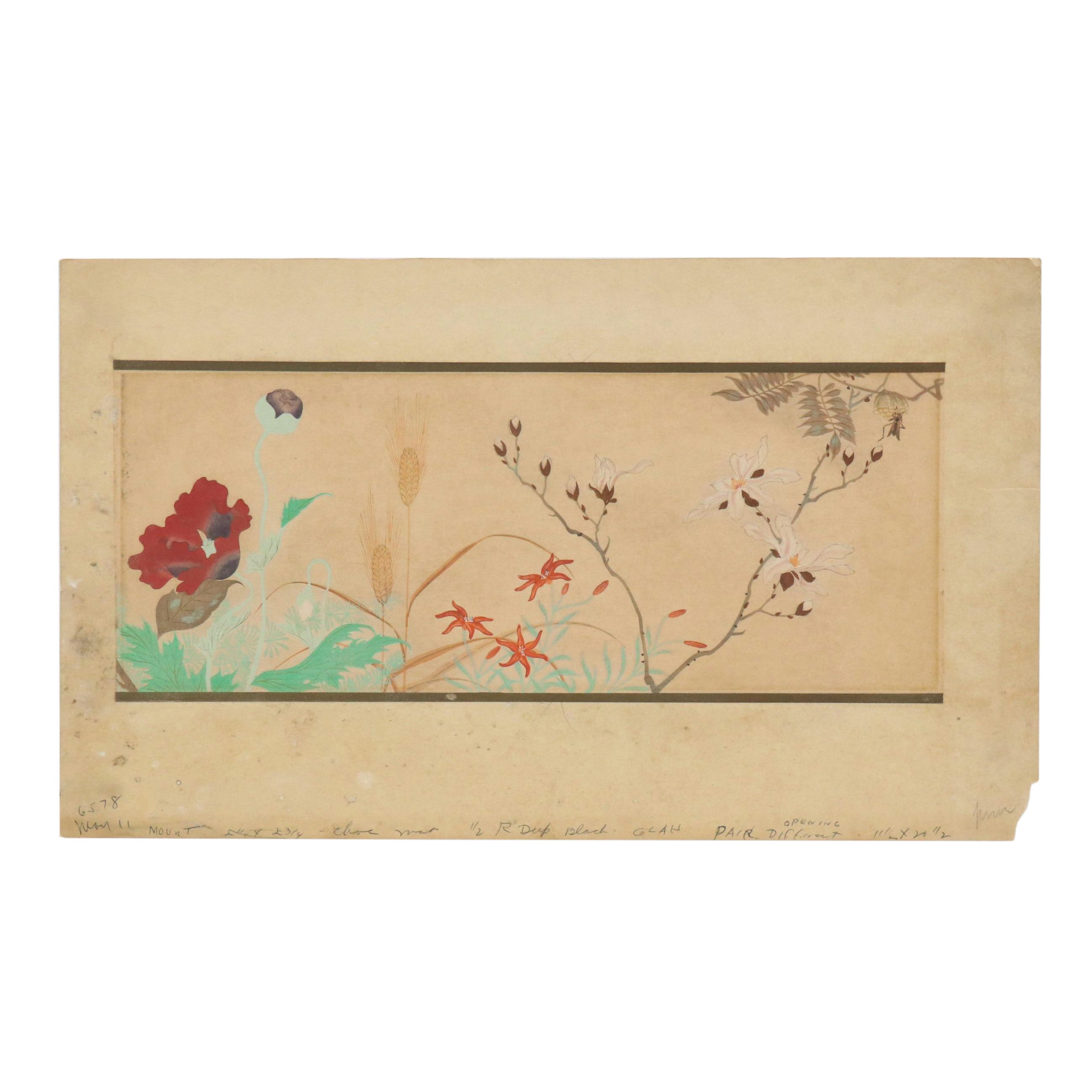 Woodblock After Sakai Hōitsu from "Birds and Flowers of the Four Seasons"