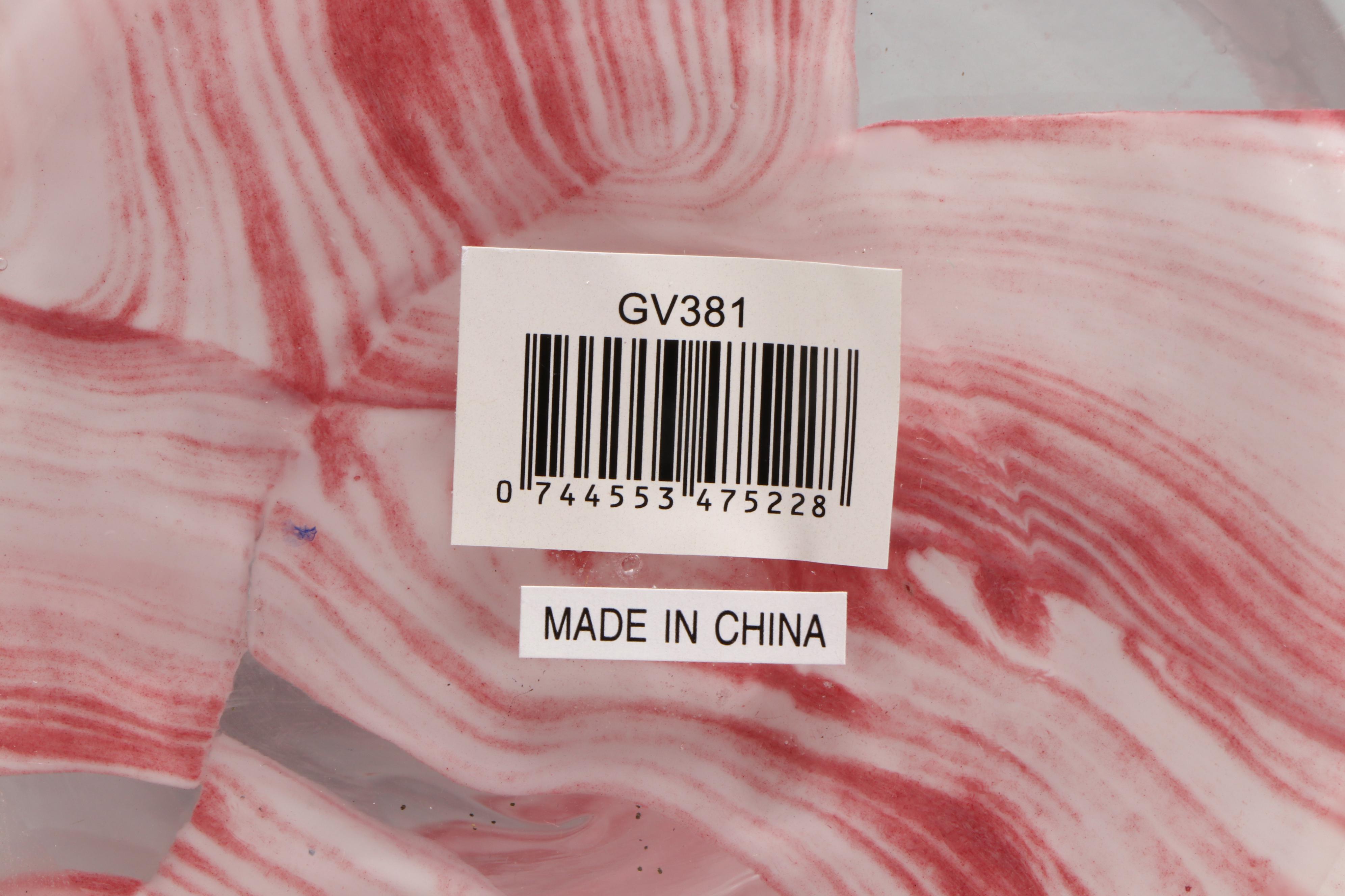 Pair of Oxblood Modern Vases and Pair of Pink Striped Teardrop Bottle Vases