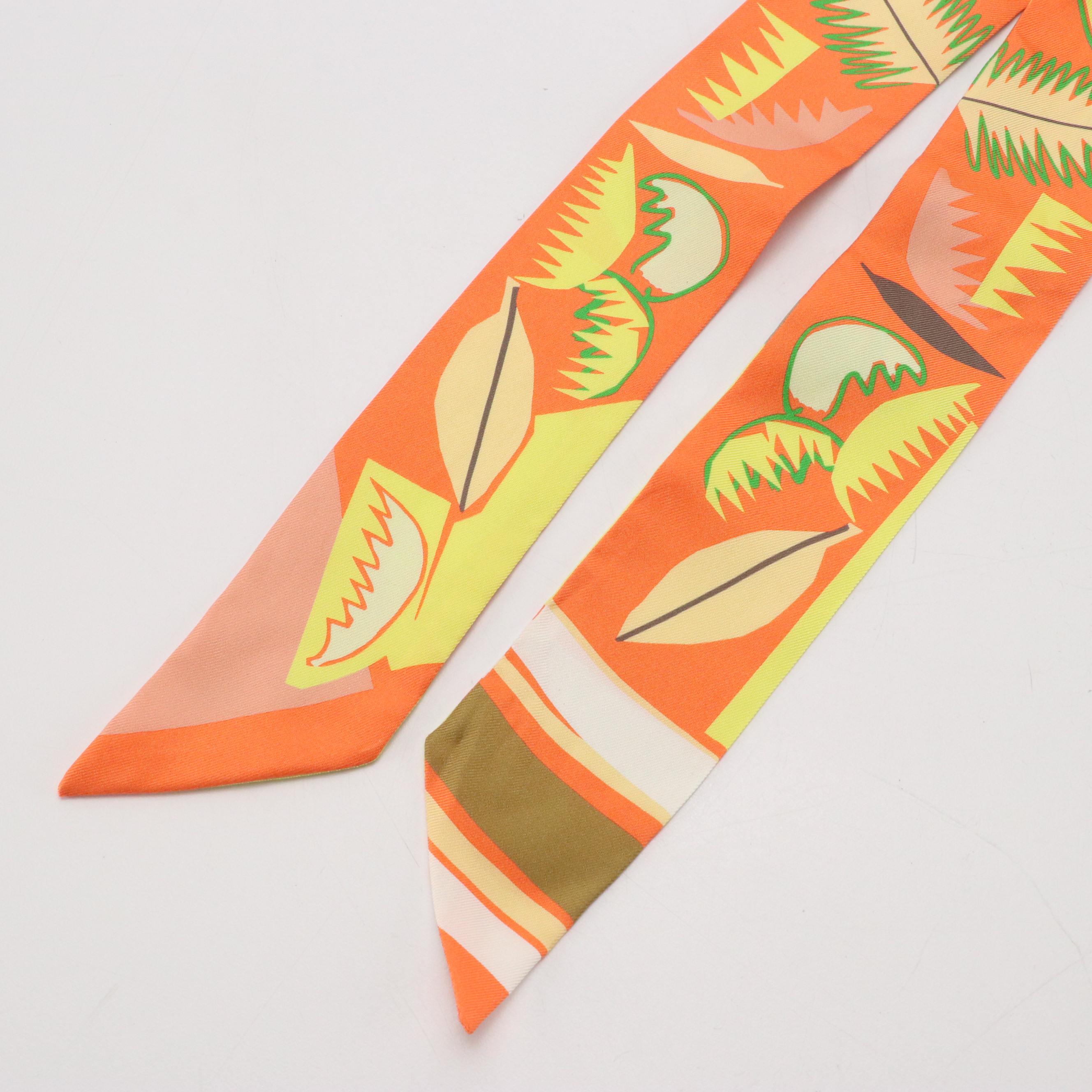 Hermès "Sea, Surf and Fun" Twilly Scarf in Silk with Box