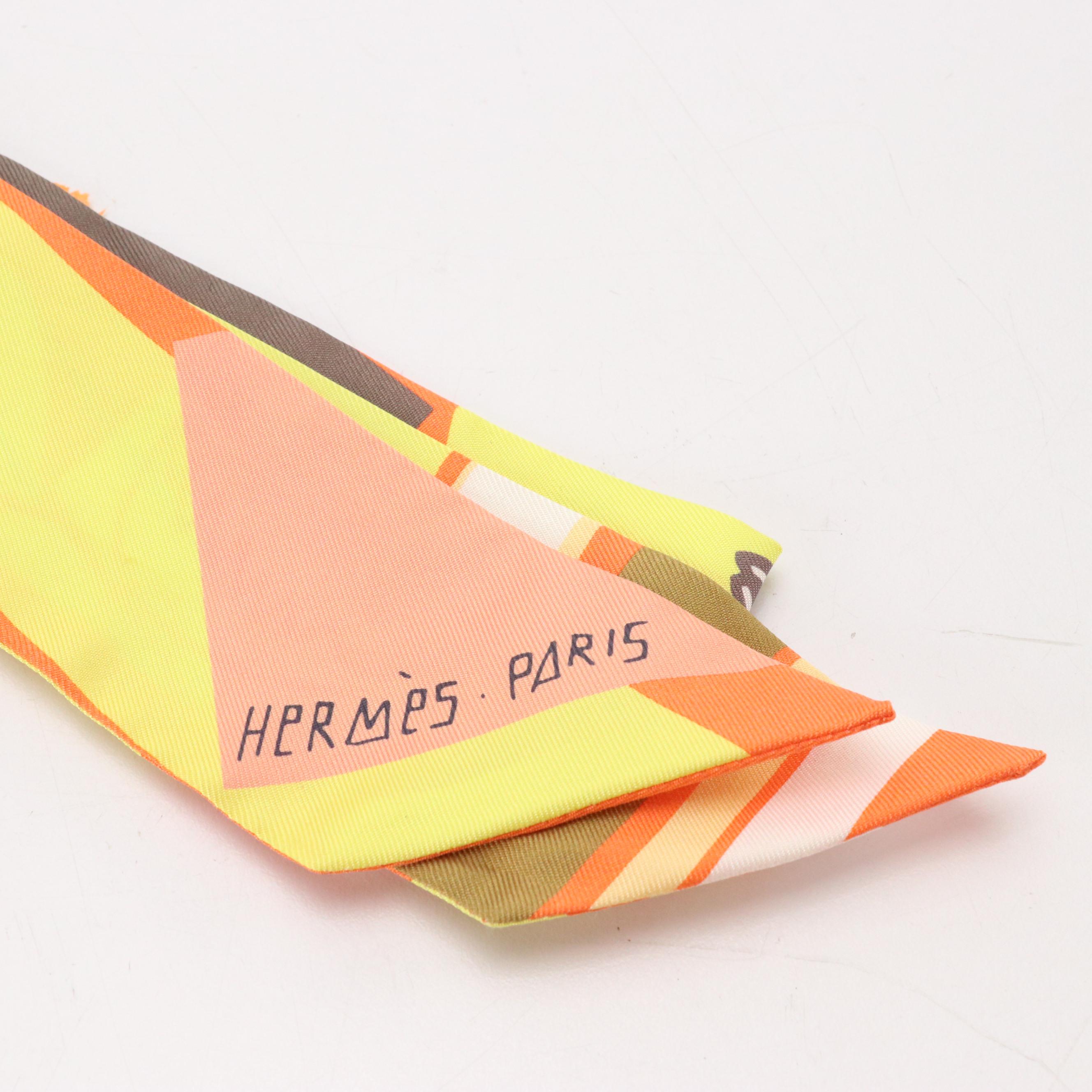 Hermès "Sea, Surf and Fun" Twilly Scarf in Silk with Box