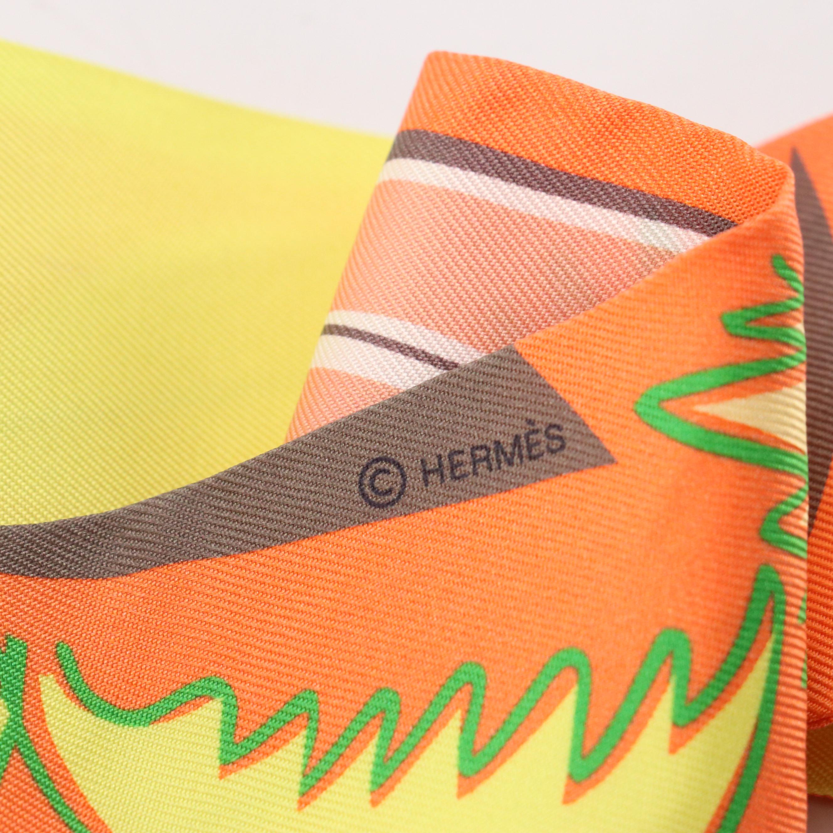 Hermès "Sea, Surf and Fun" Twilly Scarf in Silk with Box
