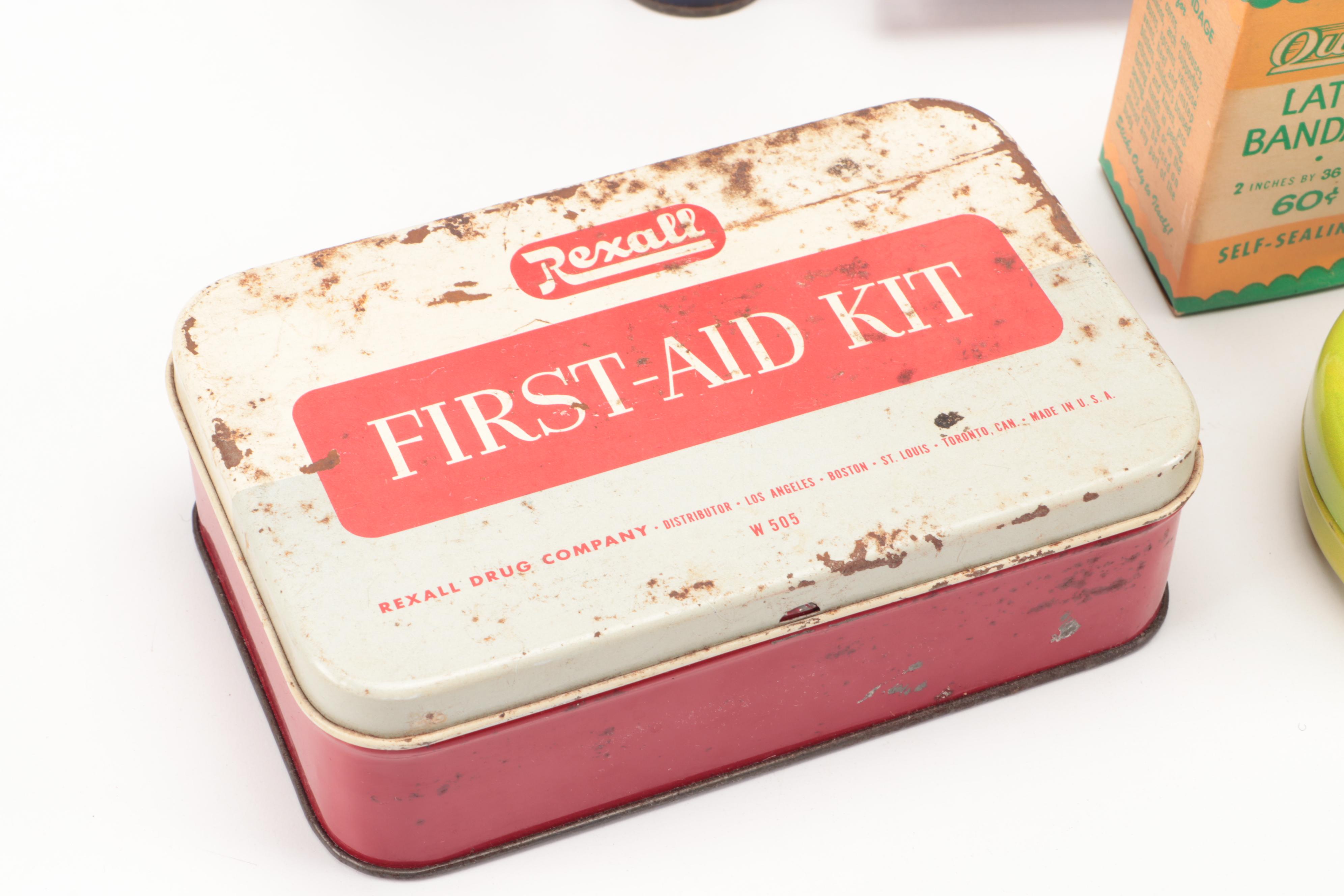 Rexall Metal First-Aid Kit, Powders, Ointments & Other Personal Care Products