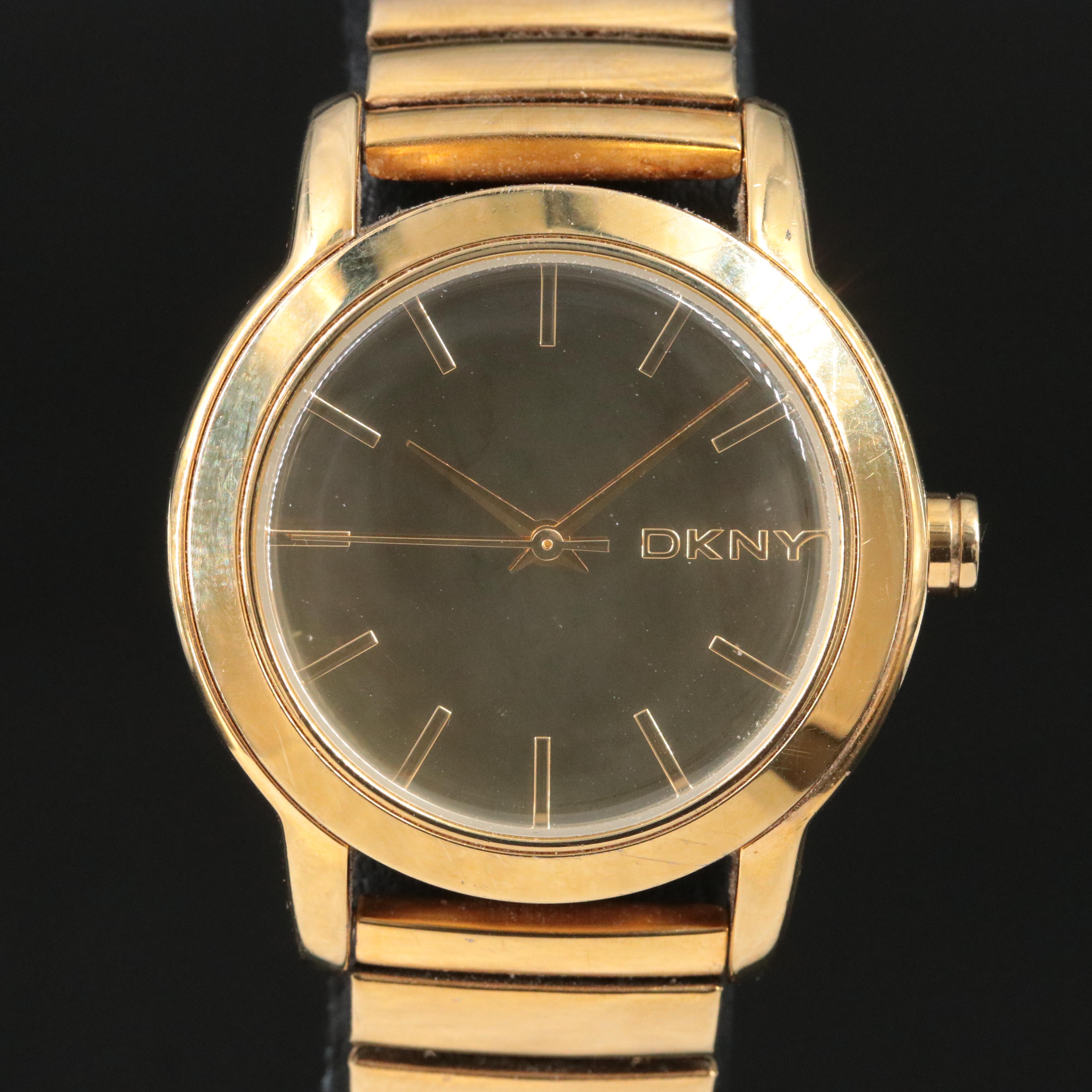 DKNY Gold Tone Quartz Fashion Watch