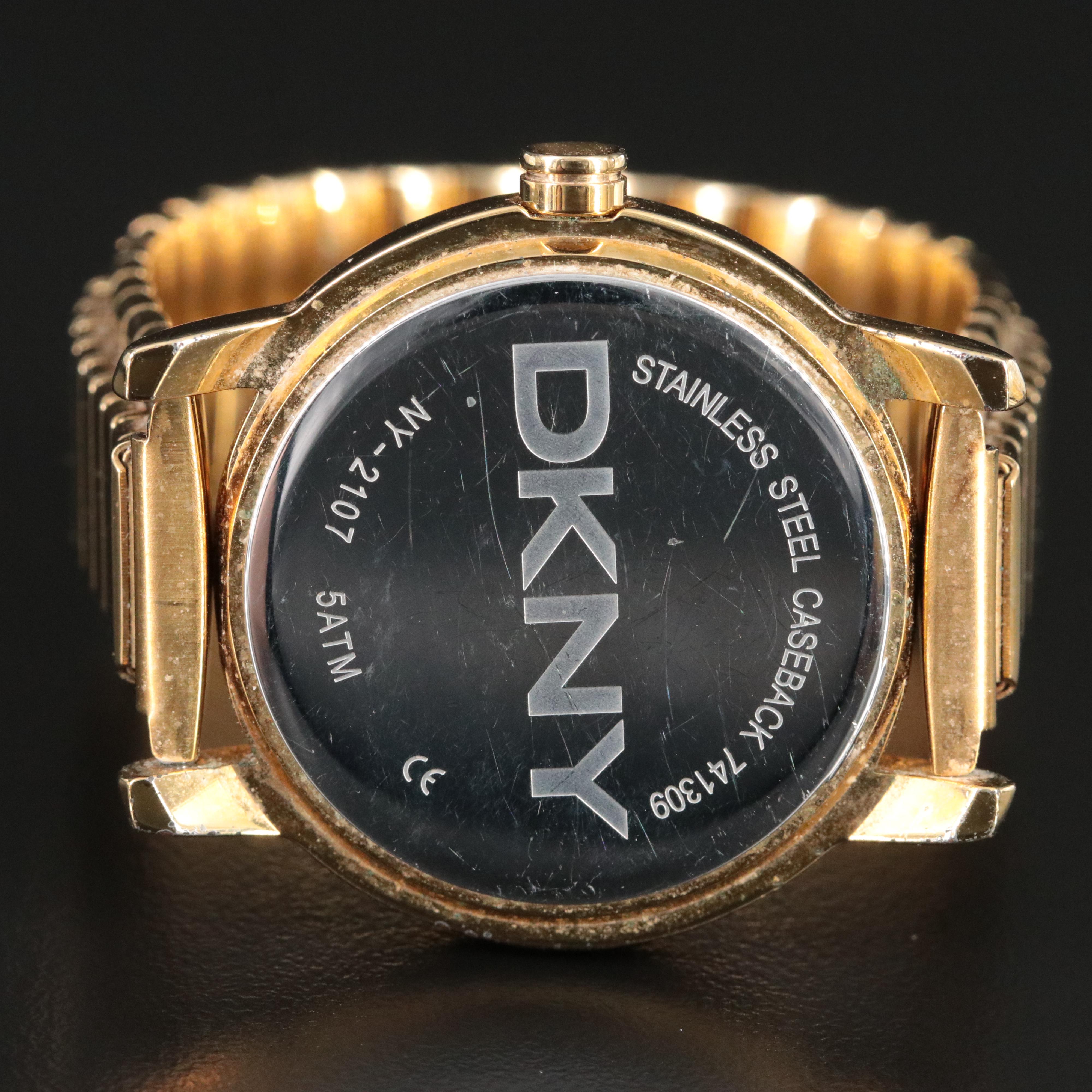 DKNY Gold Tone Quartz Fashion Watch
