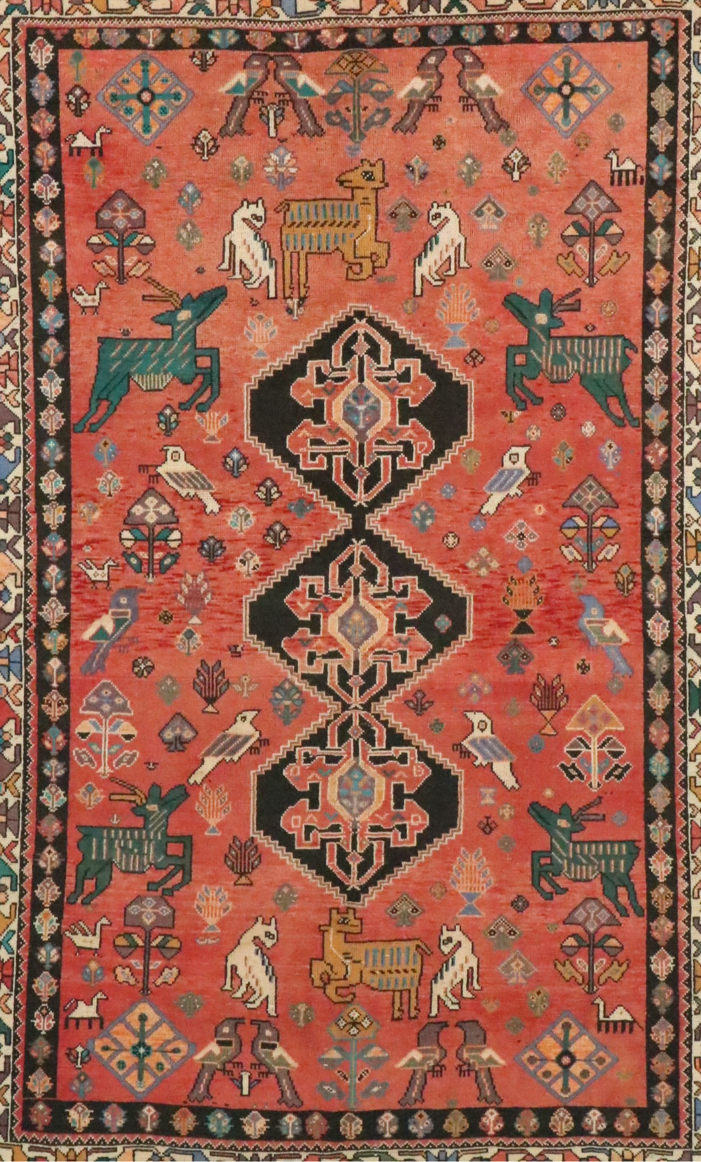 5'9 x 8'9 Hand-Knotted Persian Qashqai Area Rug