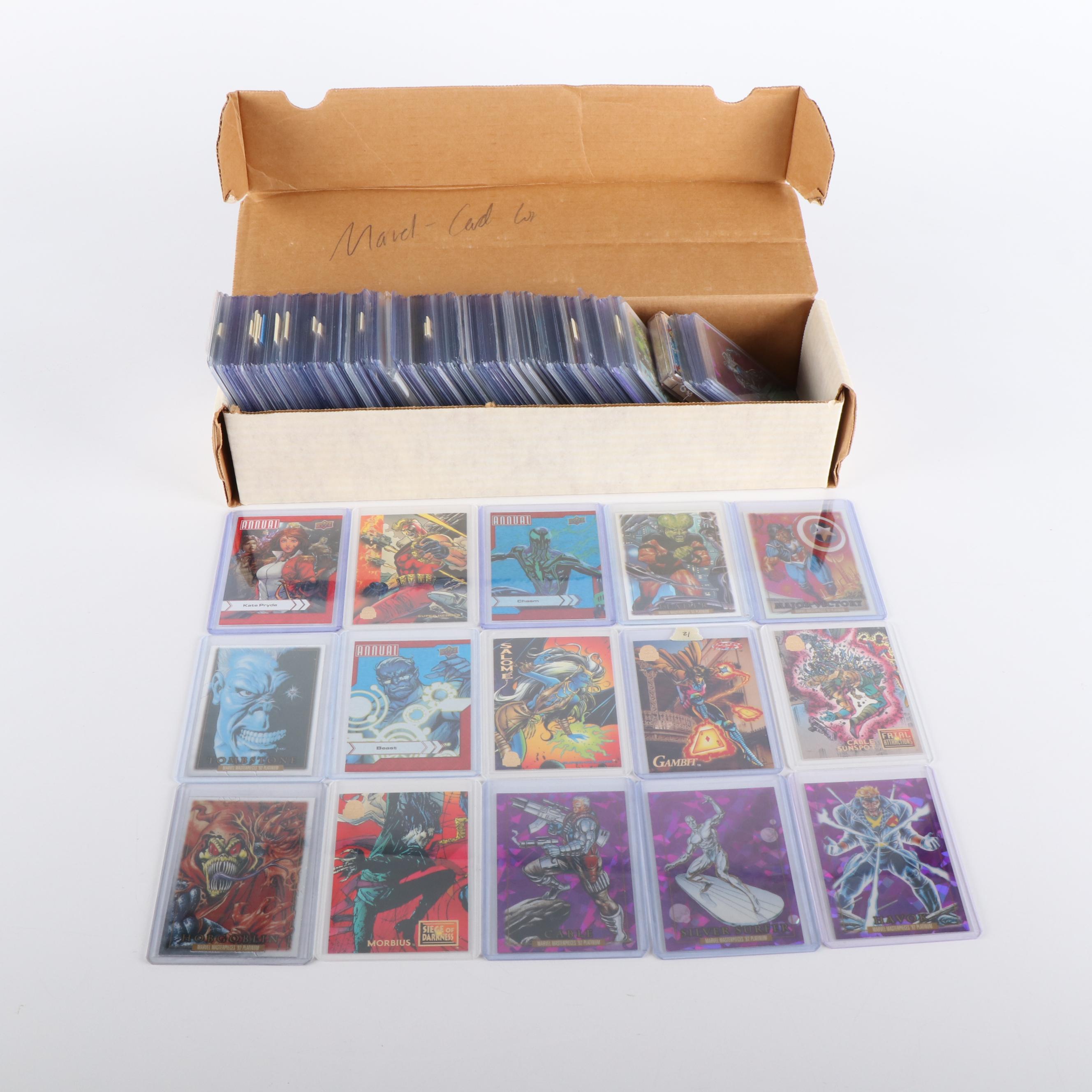 Marvel Comics Trading Cards Featuring "Spider-Man", "Venom", and More