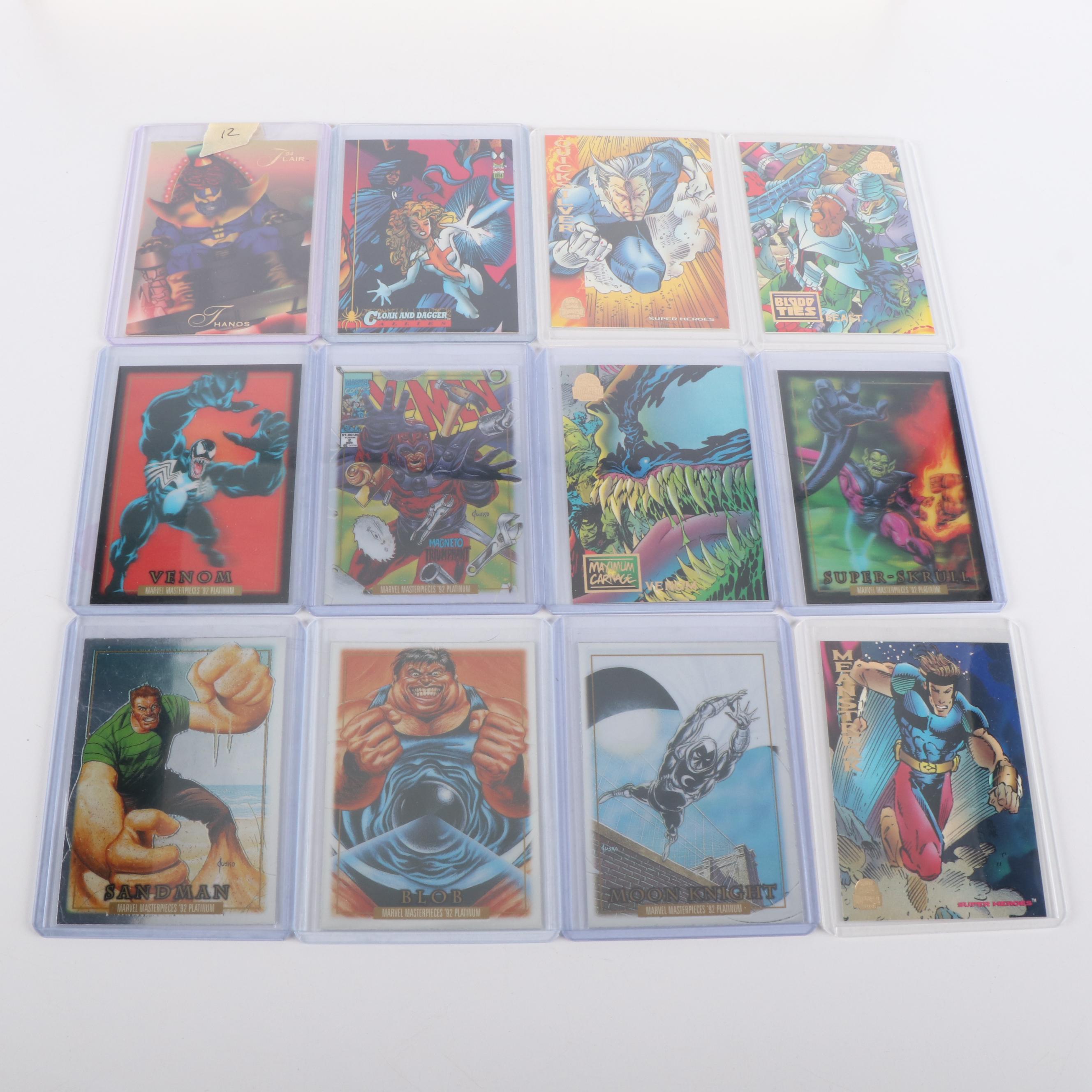 Marvel Comics Trading Cards Featuring "Spider-Man", "Venom", and More