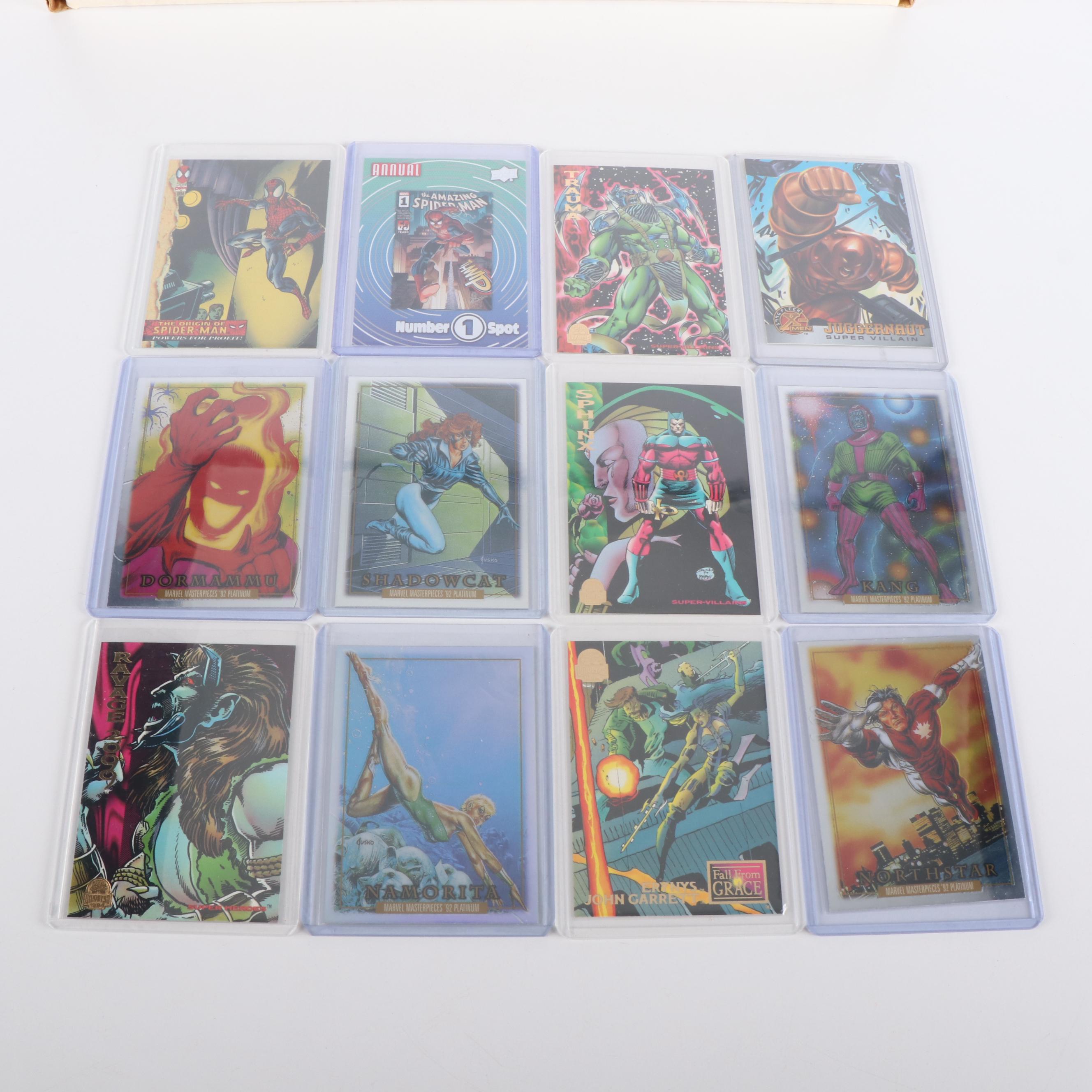 Marvel Comics Trading Cards Featuring "Spider-Man", "Venom", and More