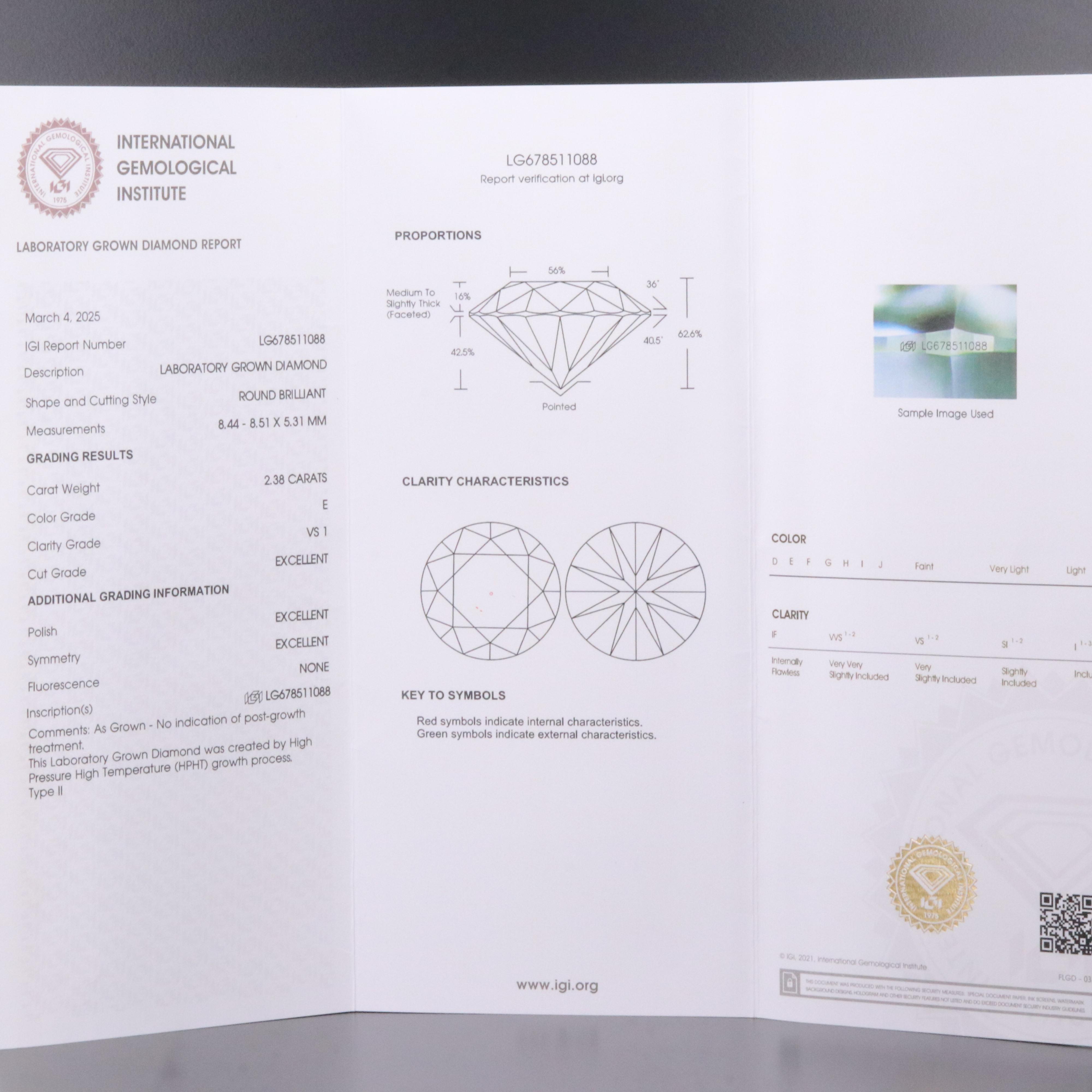 Platinum 4.75 CTW Lab Grown Diamond Stud Earrings with IGI Reports