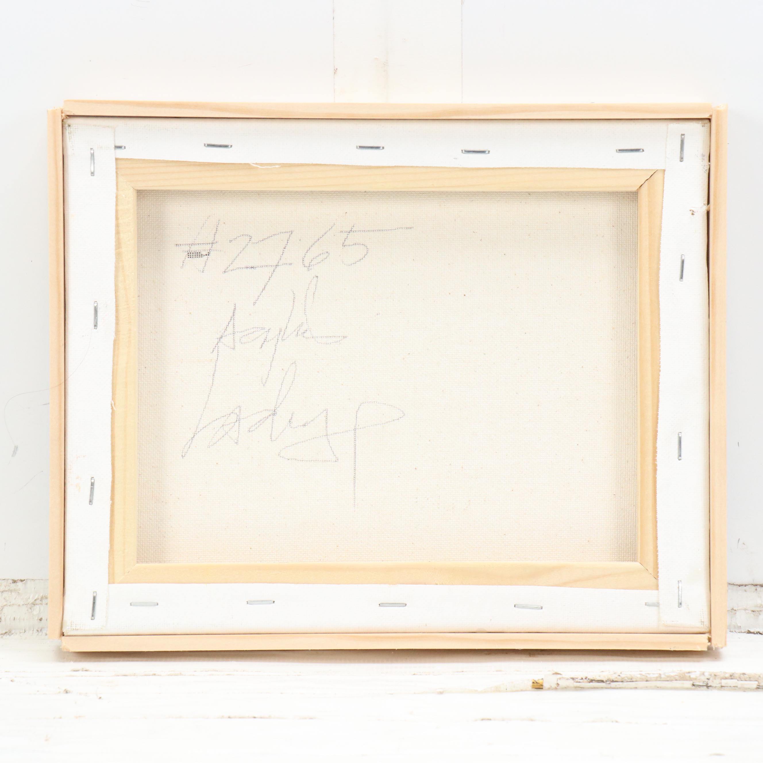 Robert R. Lackney Stylized Landscape Acrylic Painting, 21st Century