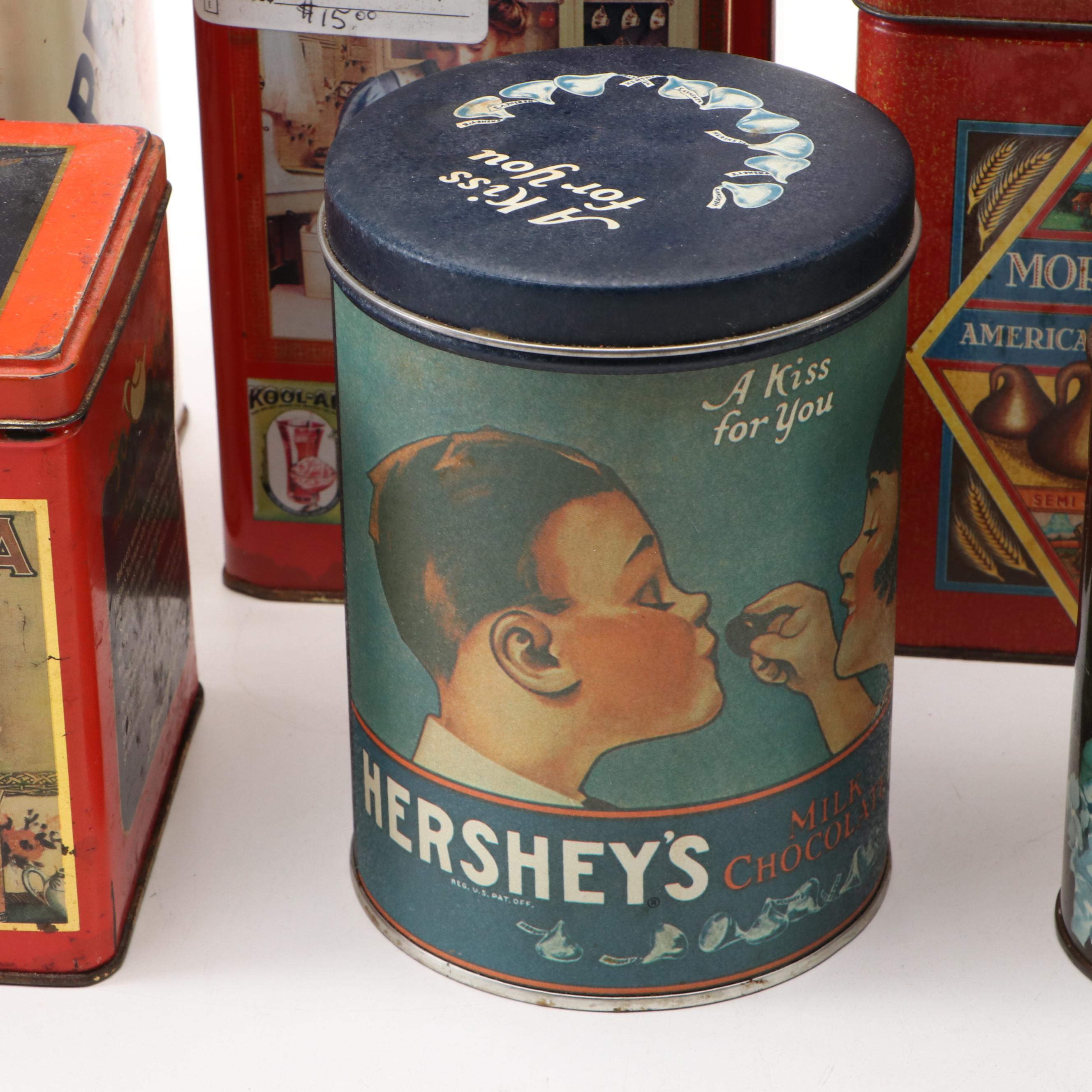 Kool-Aid, Lipton's Tea, Ritz, Hershey's, and More Vintage Tin Containers