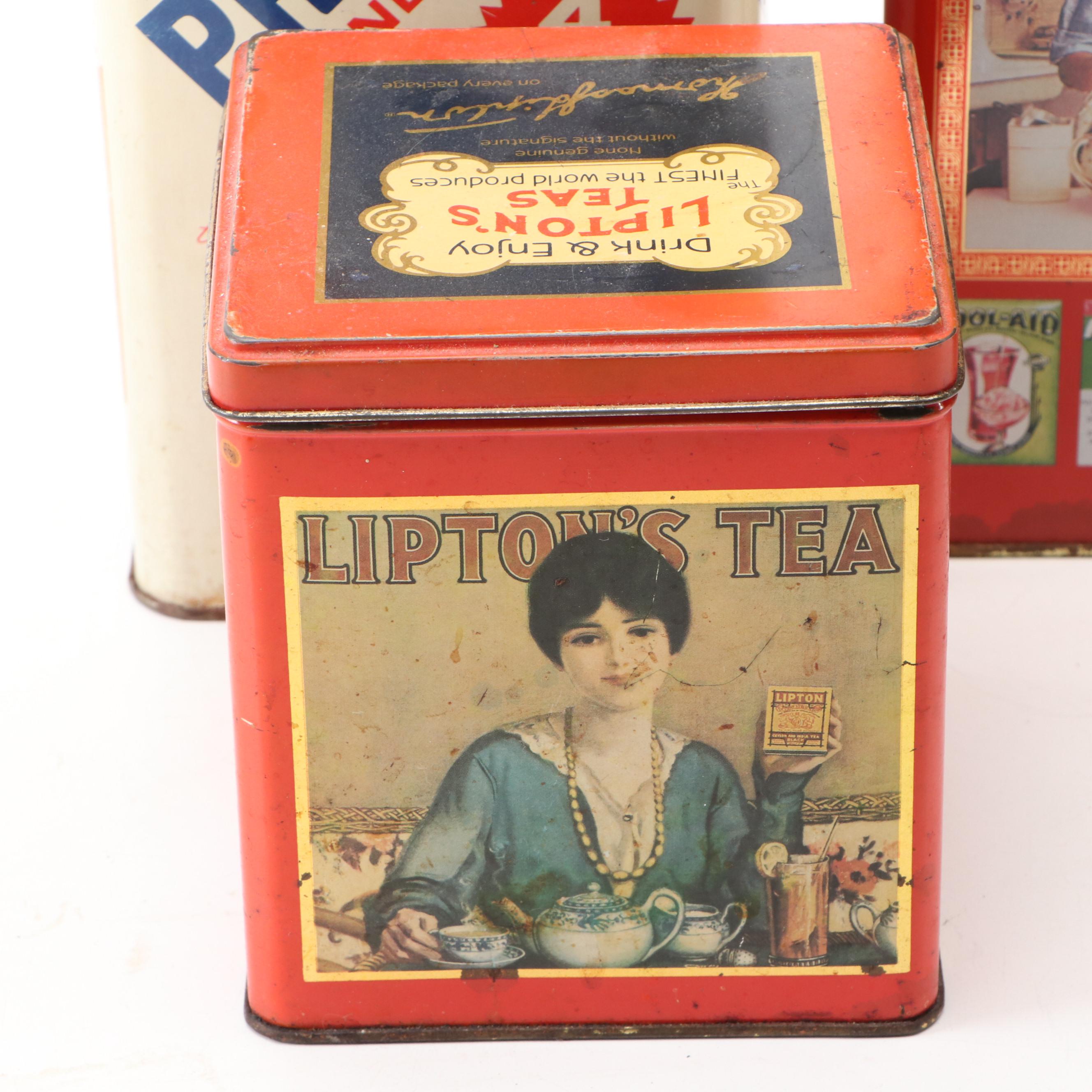 Kool-Aid, Lipton's Tea, Ritz, Hershey's, and More Vintage Tin Containers