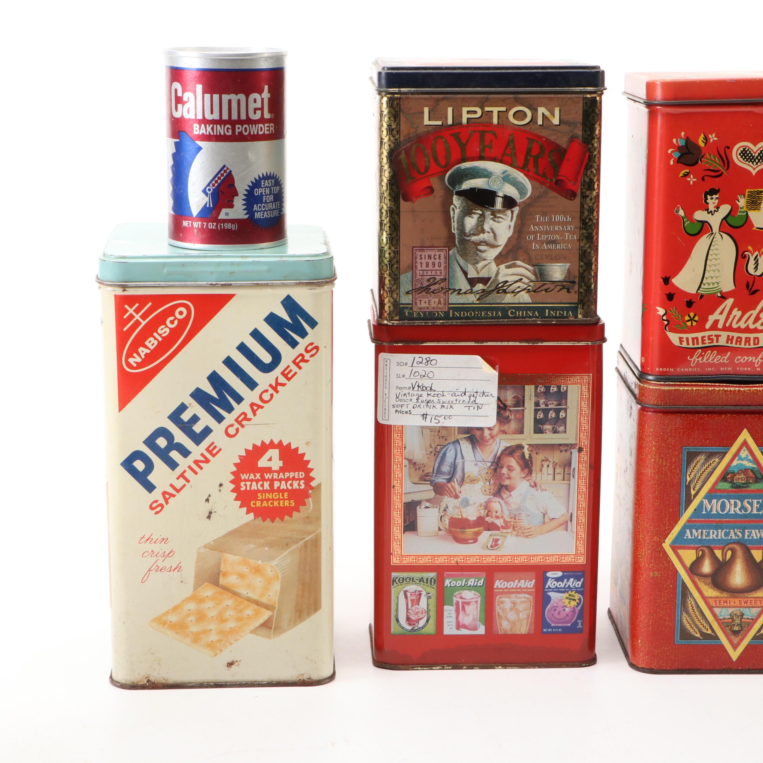 Kool-Aid, Lipton's Tea, Ritz, Hershey's, and More Vintage Tin Containers