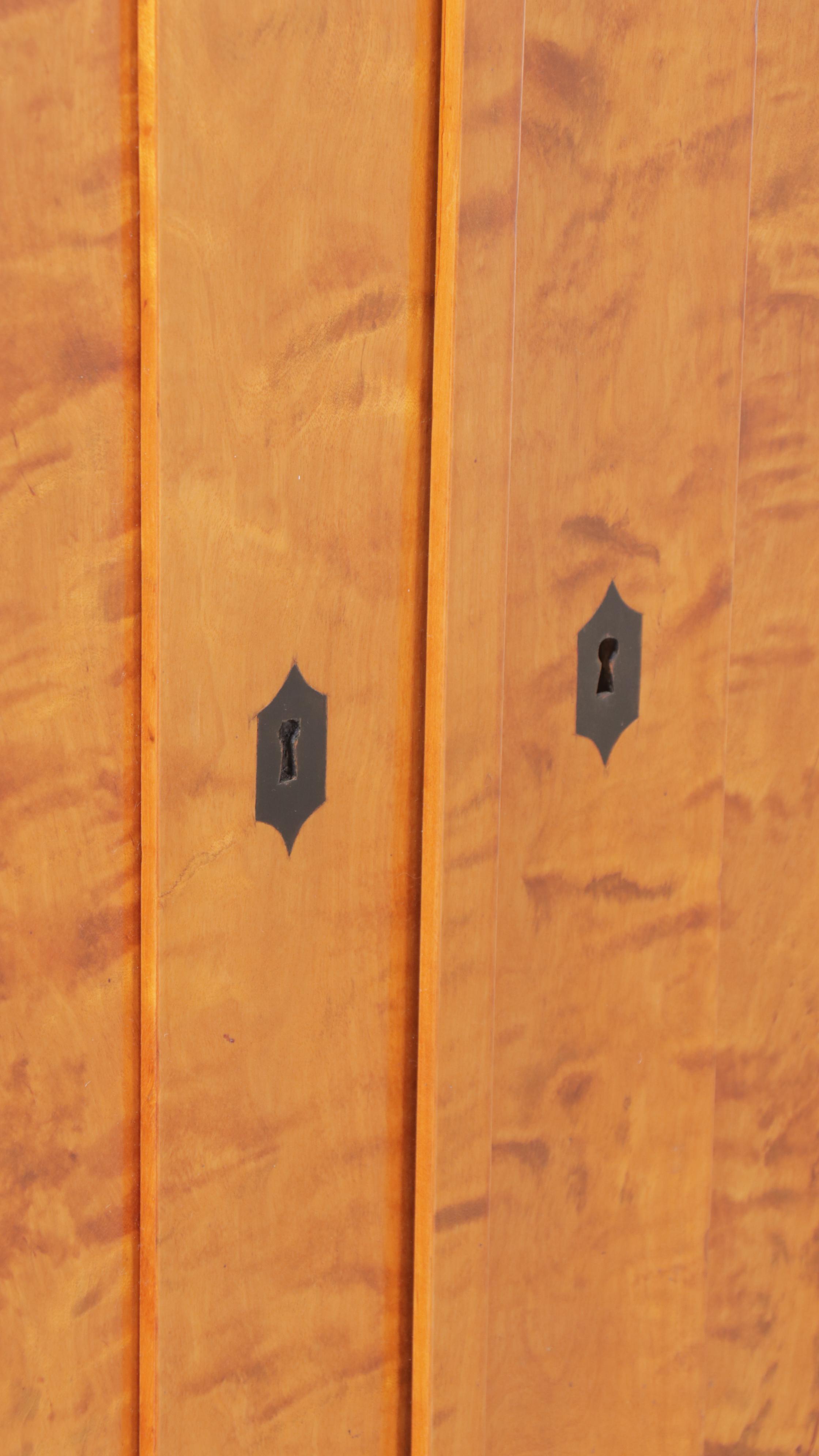 Biedermeier Burlwood Corner Cabinet