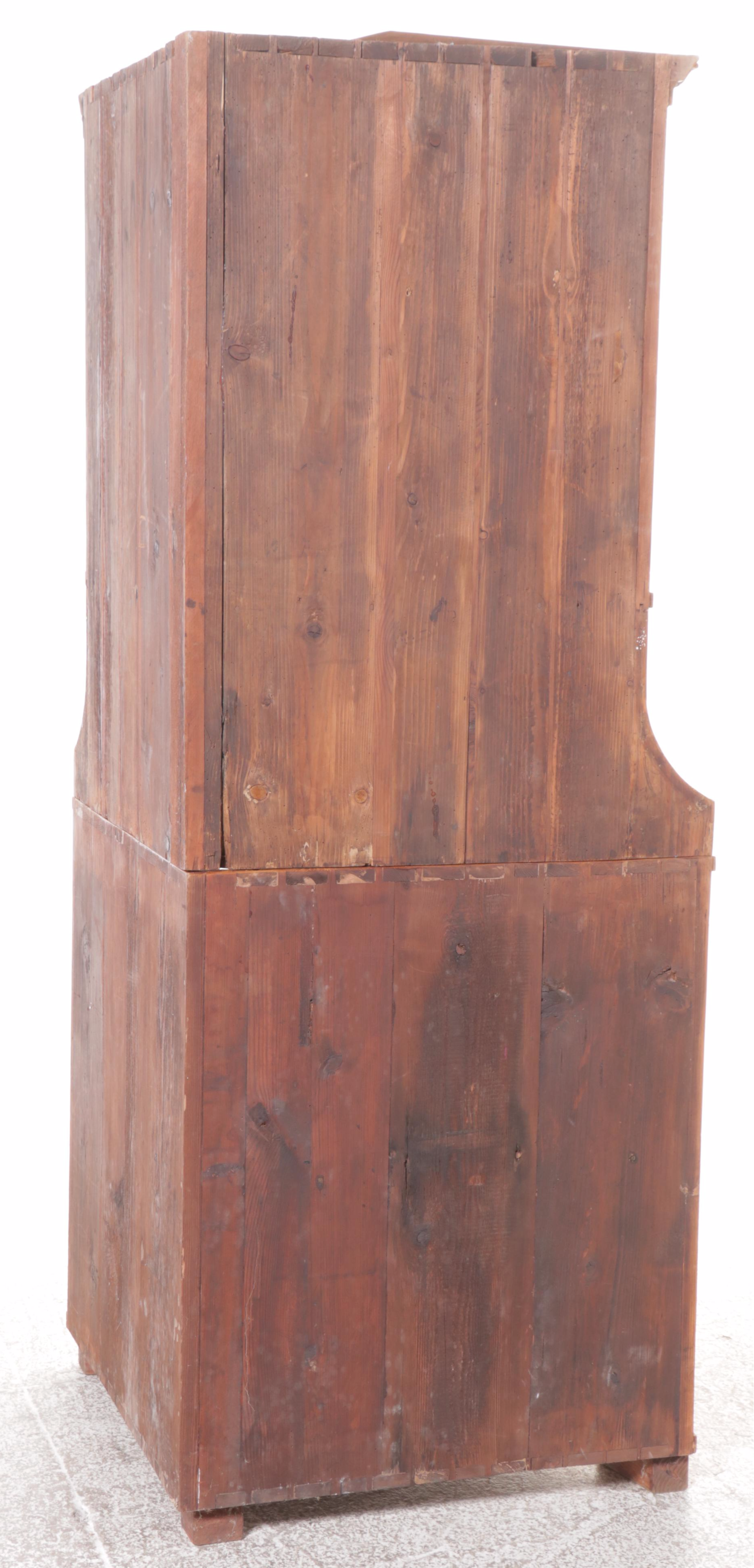 Biedermeier Burlwood Corner Cabinet