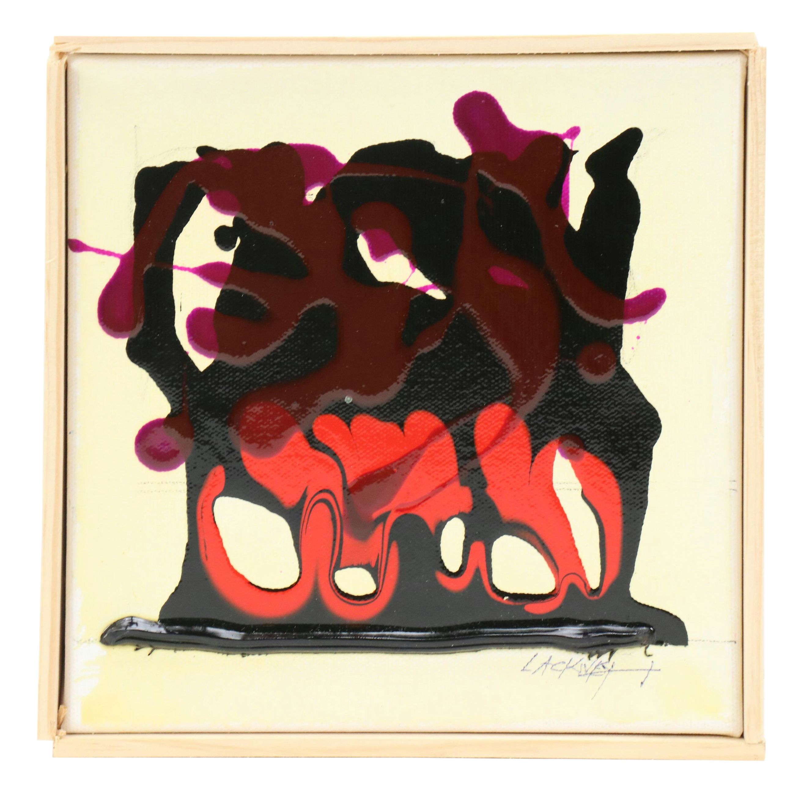 Robert R. Lackney Abstract Acrylic Painting, 21st Century