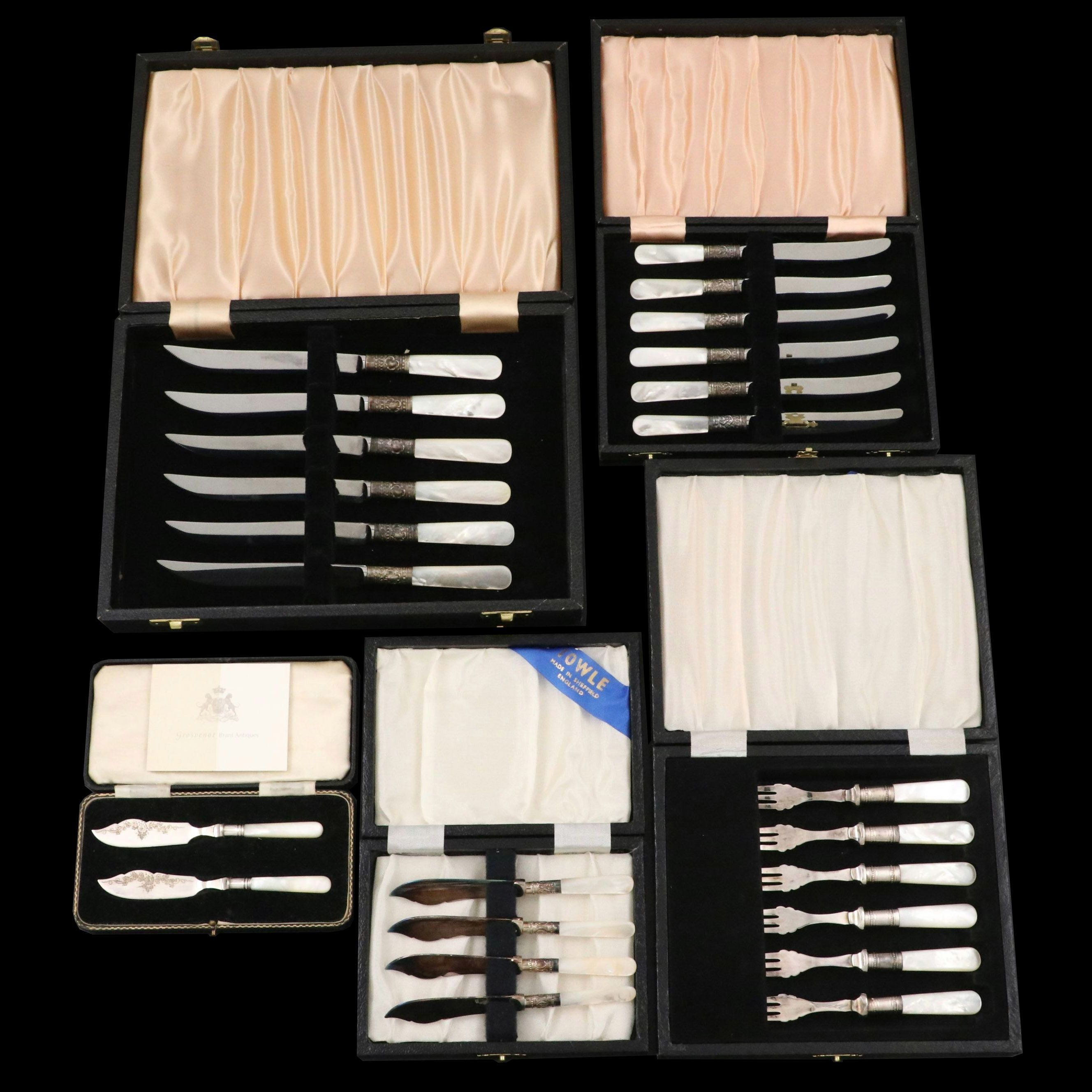 Towle and More Mother-of-Pearl Butter Spreaders, Knives, and Cocktail Forks