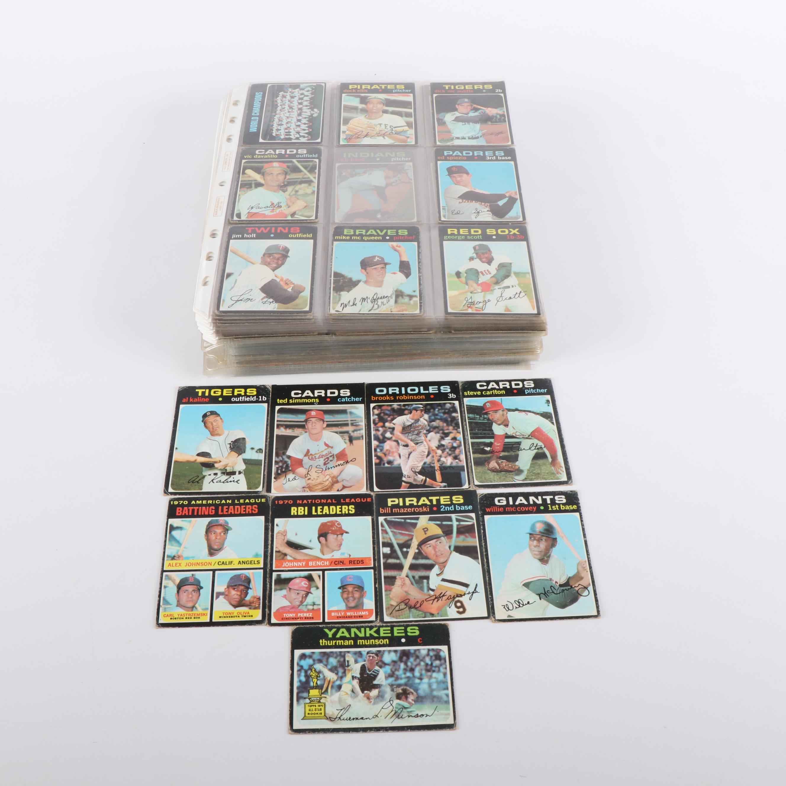 1971 Topps Baseball Cards Featuring Thurman Munson, Steve Carlton, and More