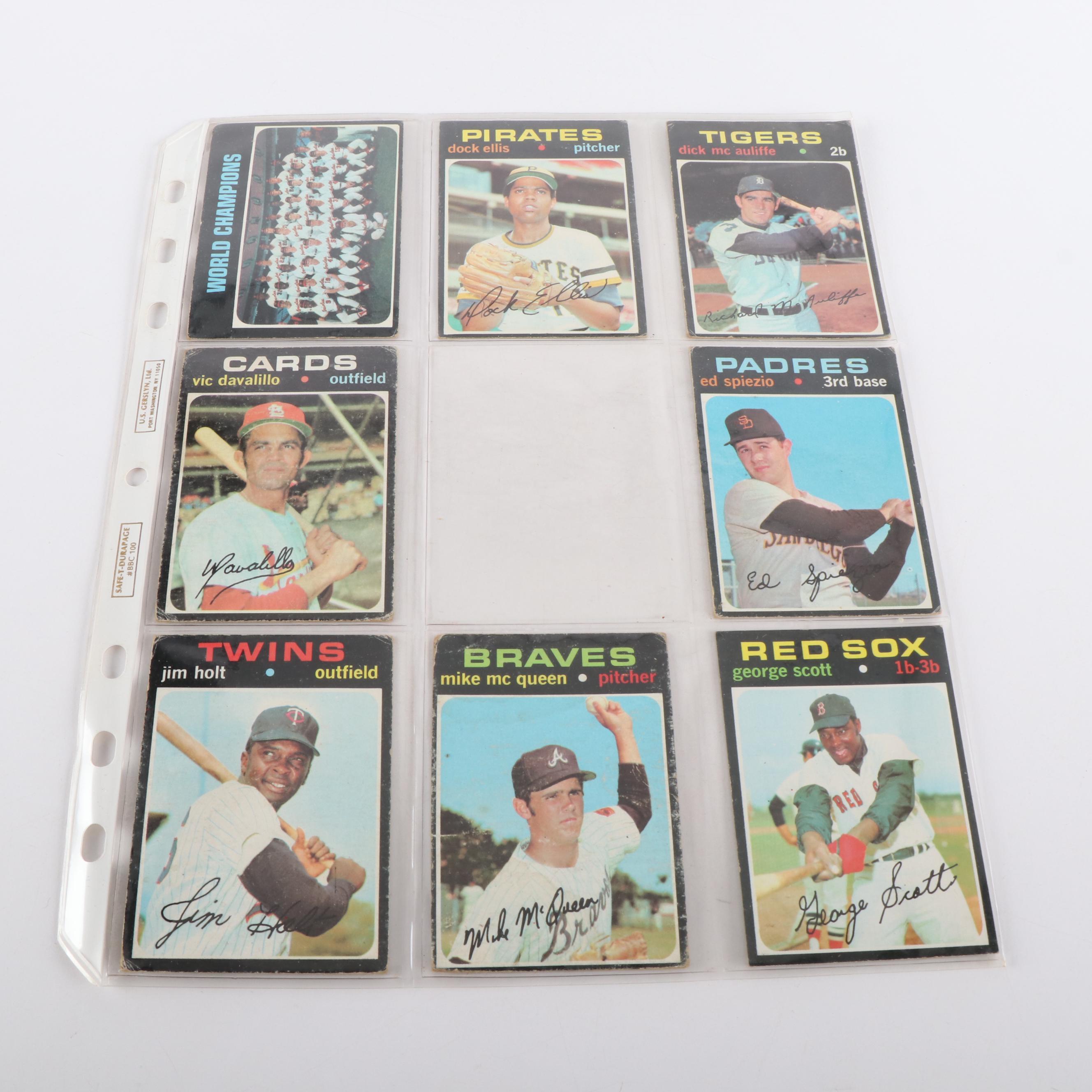 1971 Topps Baseball Cards Featuring Thurman Munson, Steve Carlton, and More