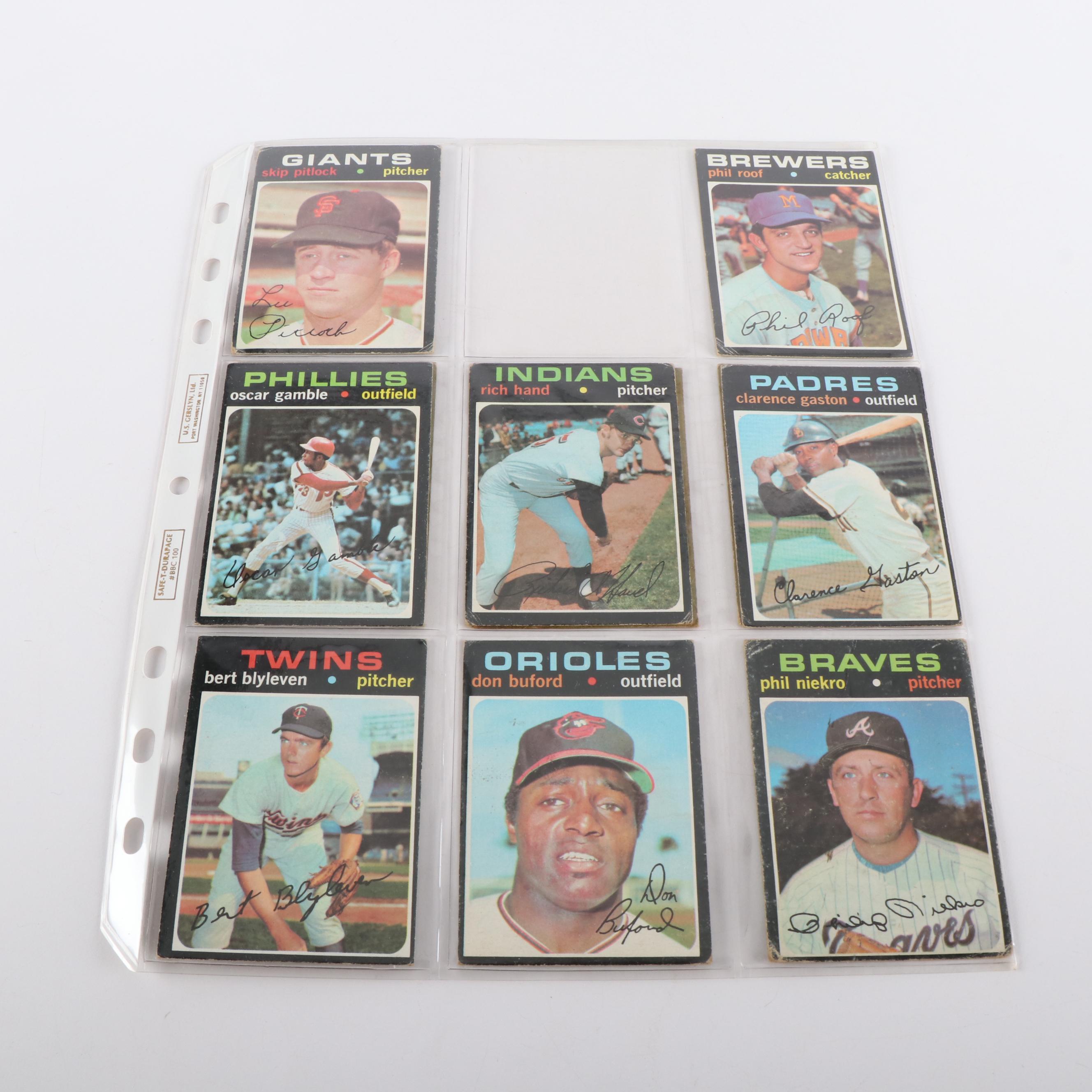 1971 Topps Baseball Cards Featuring Thurman Munson, Steve Carlton, and More